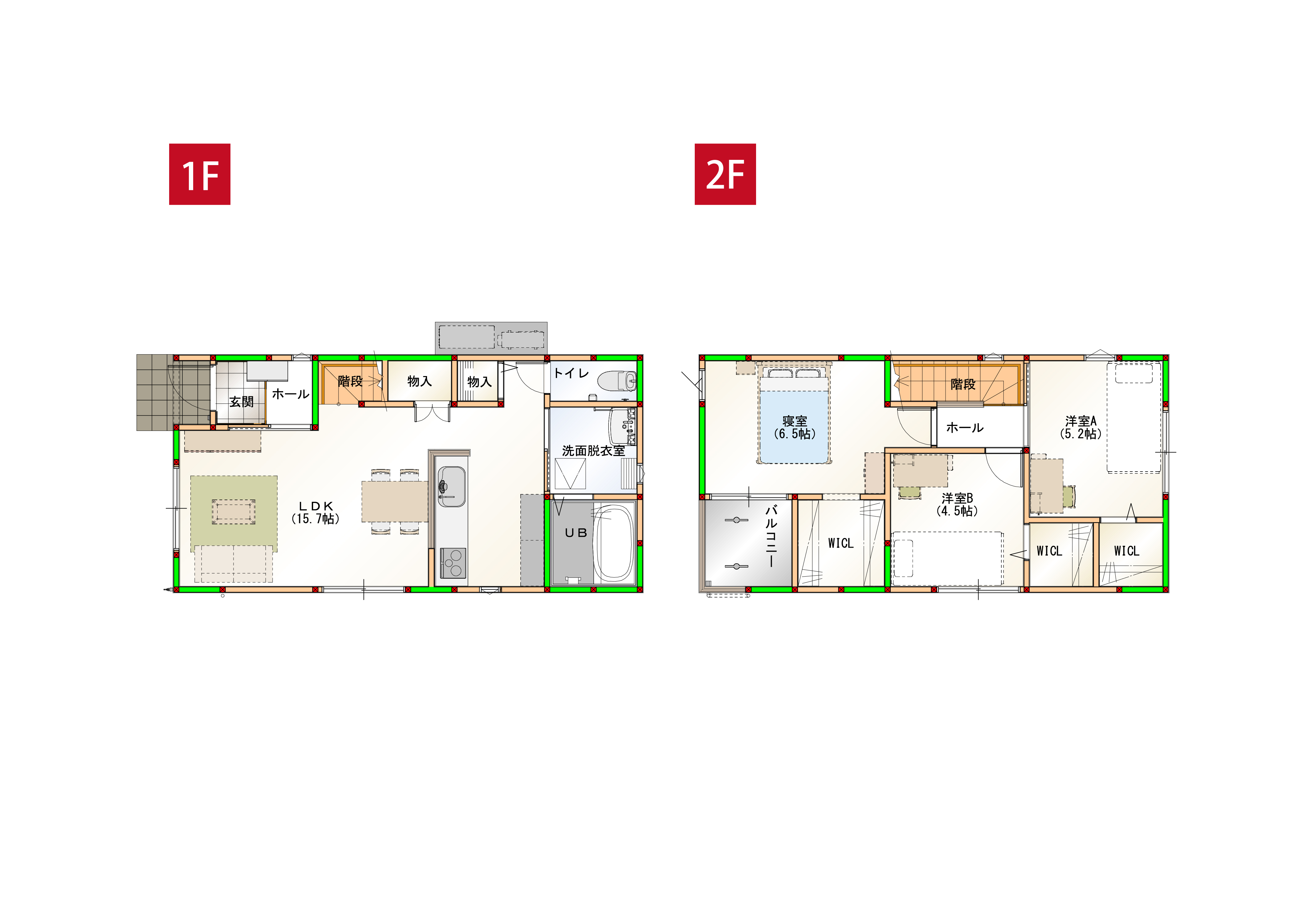 家事ラク導線で水回りを一まとめ♪丁度いいコンパクトハウスで日々の生活を楽に快適にサポートします♪ ※画像はイメージです。