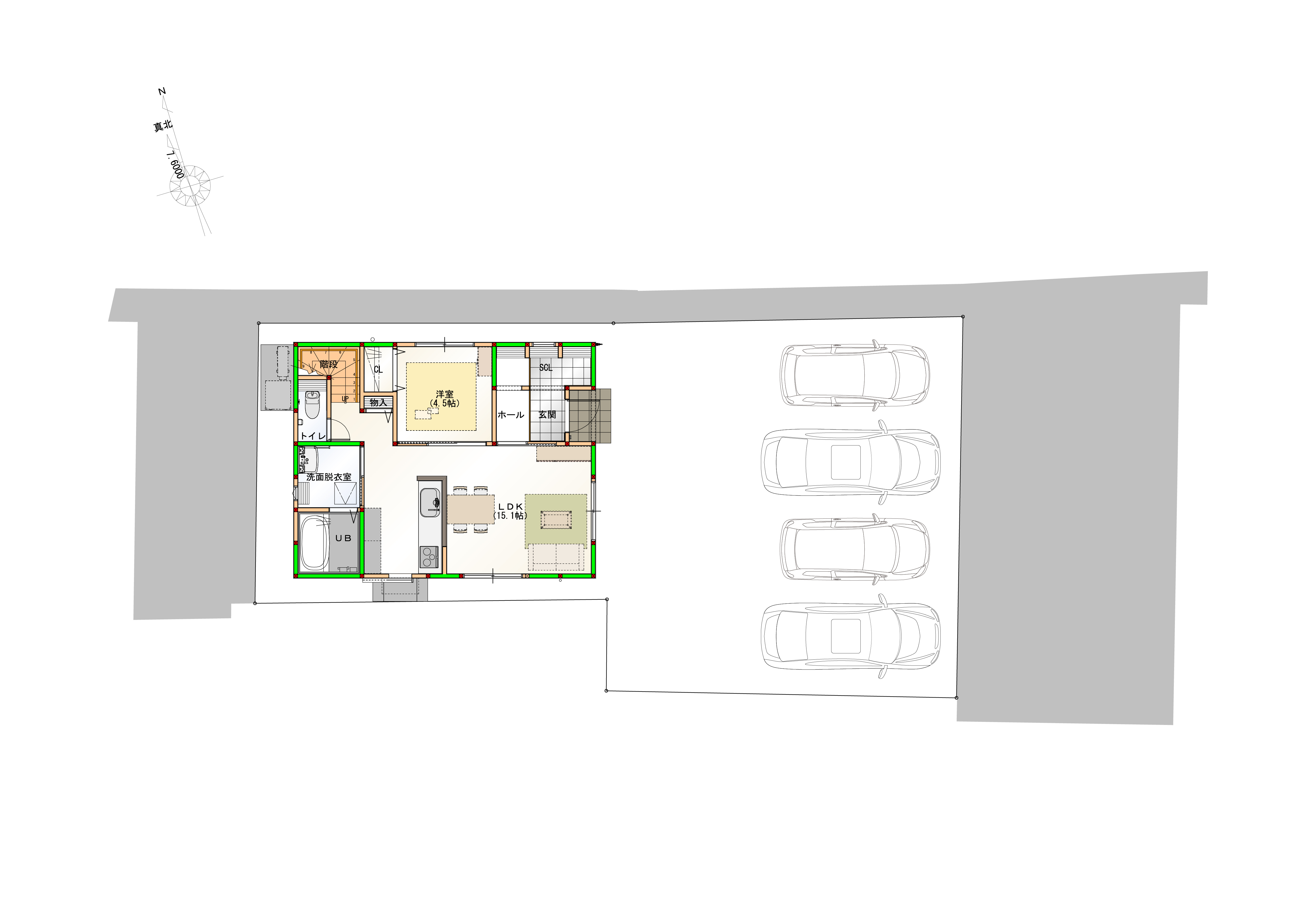 駐車4台可能！　画像はイメージです。