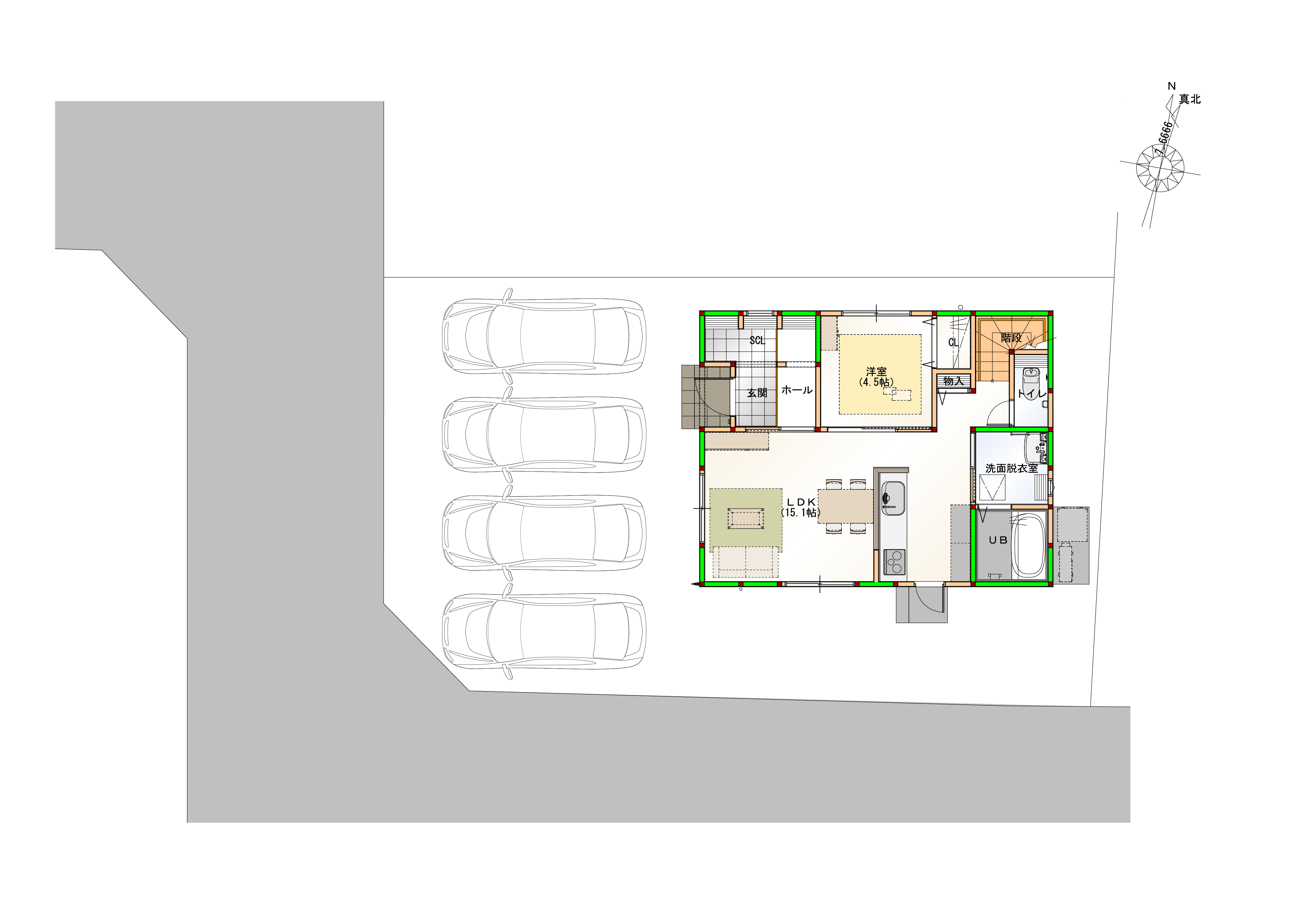 駐車4台可能！　画像はイメージです。
