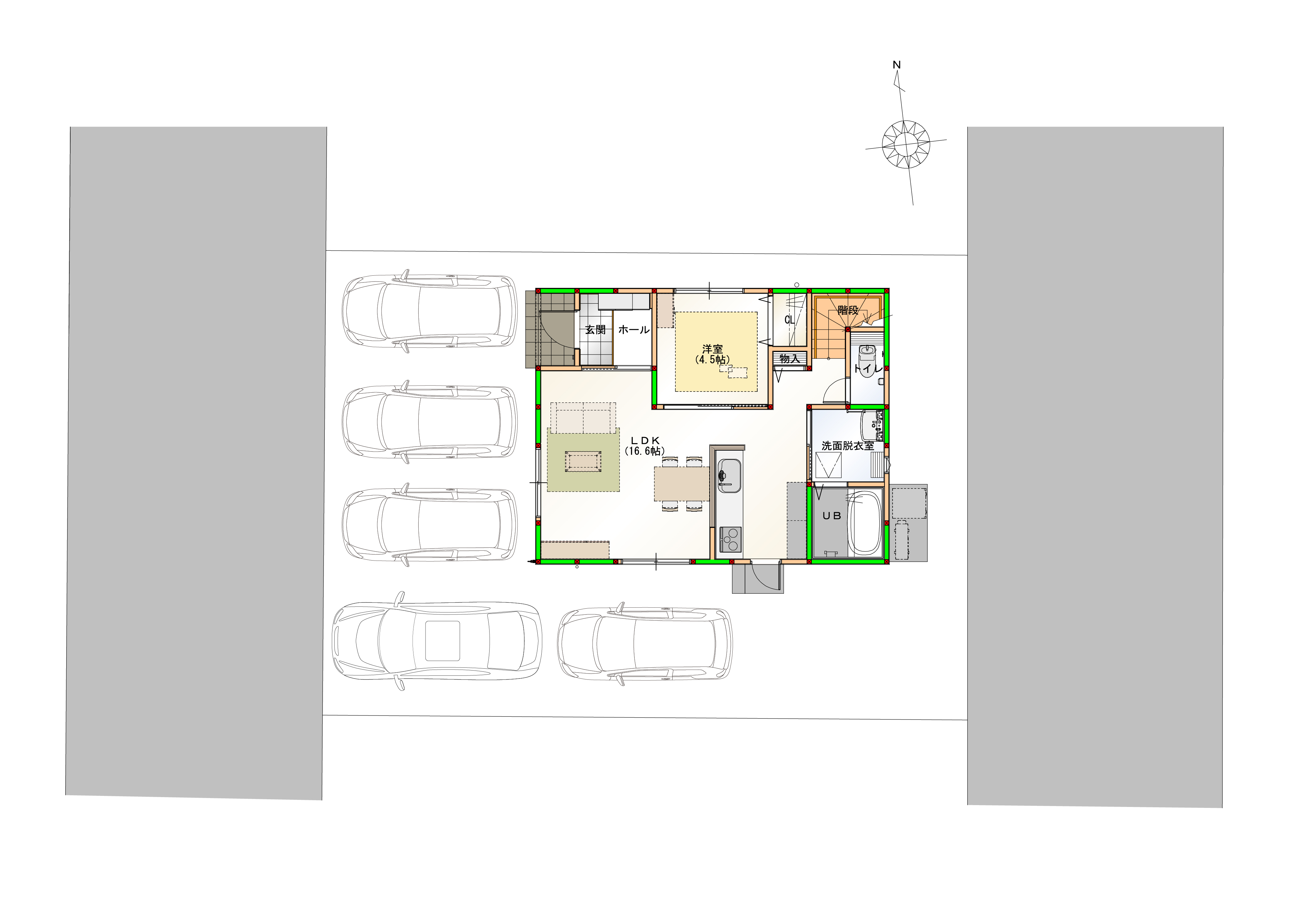 駐車5台可能！　画像はイメージです。