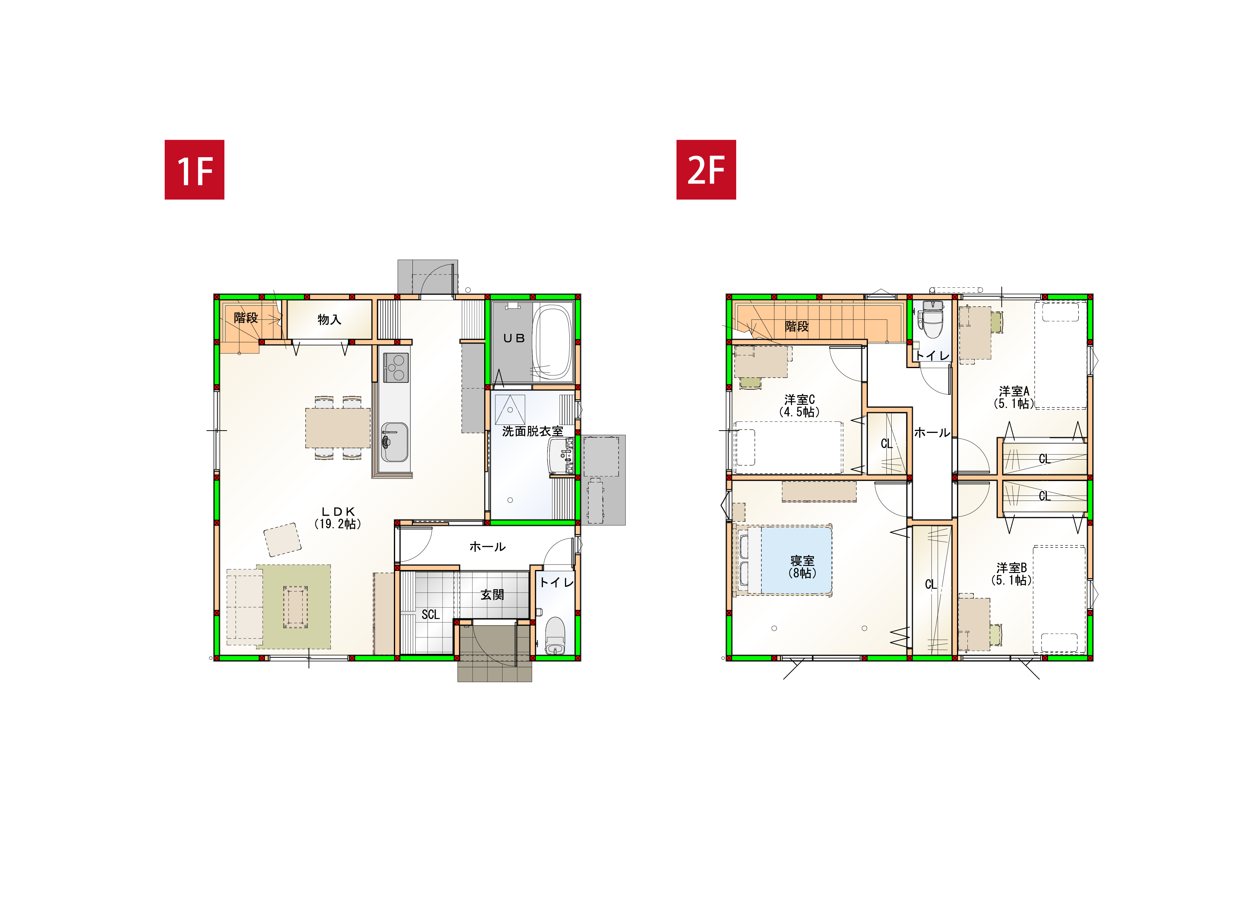家事効率にこだわった4LDKのコンパクトハウスです♪