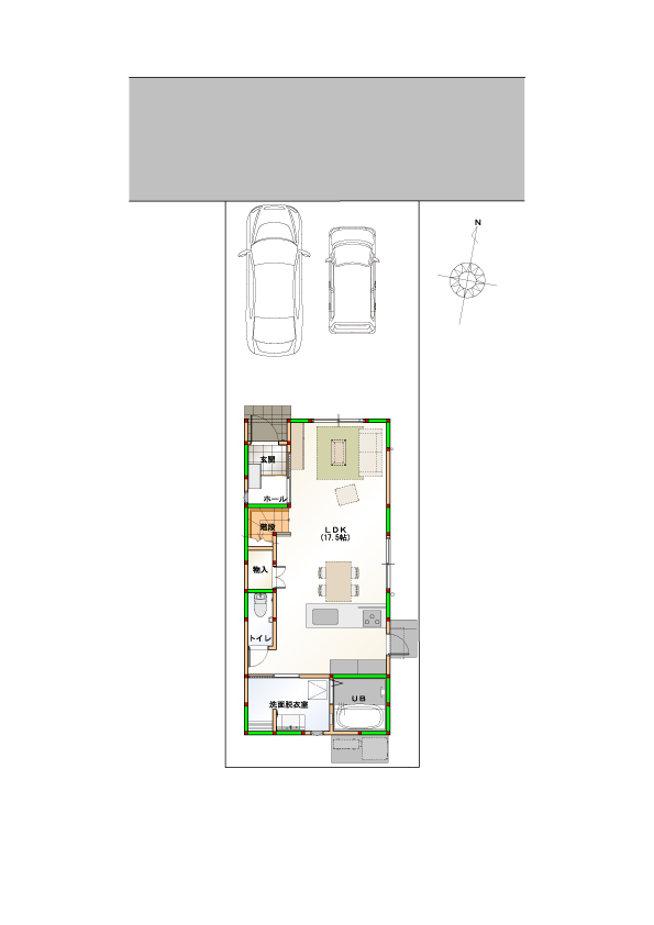 （区画図）駐車2台可能なカースペース付き♪　※画像はイメージです