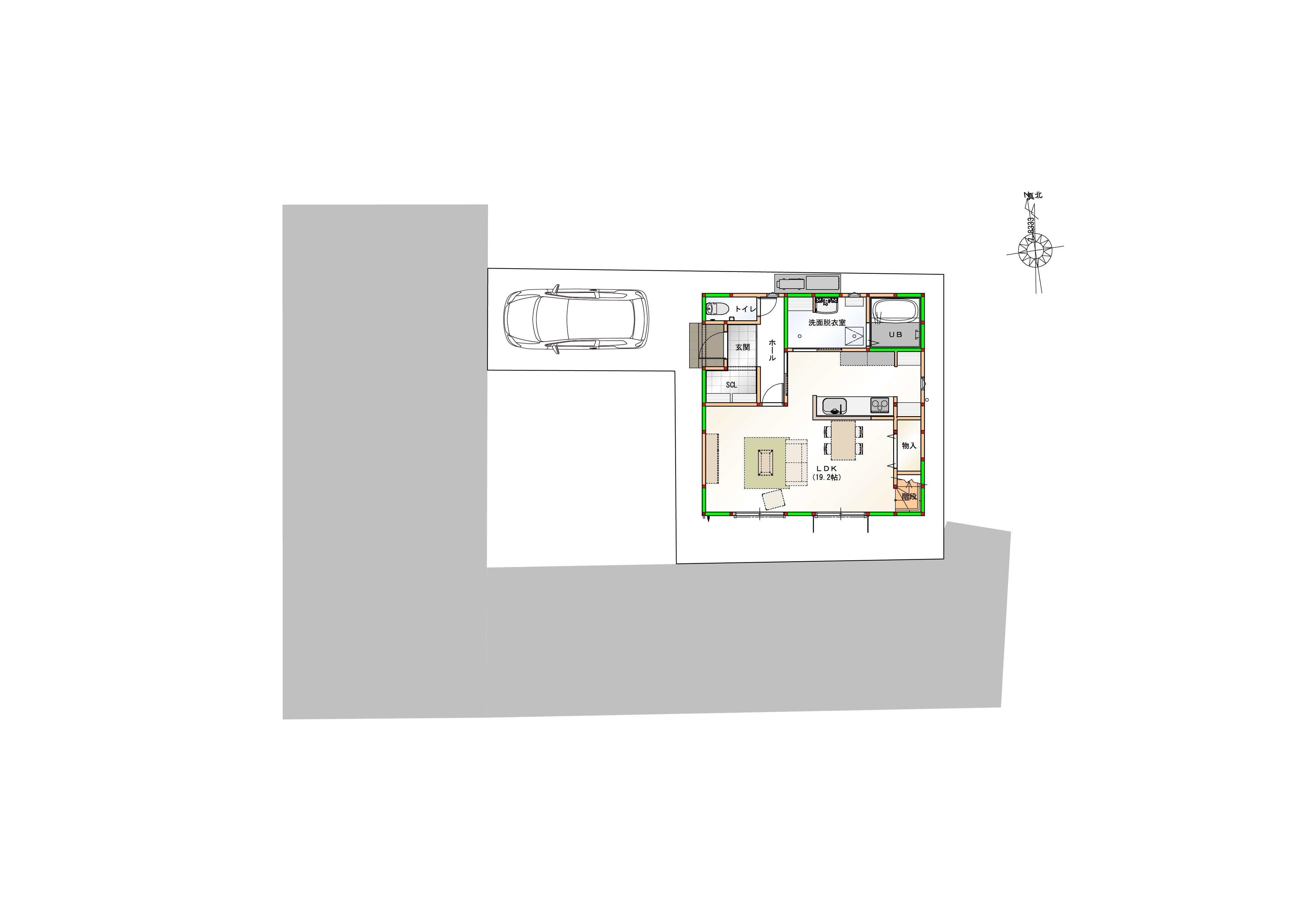 駐車スペースは１台になります。