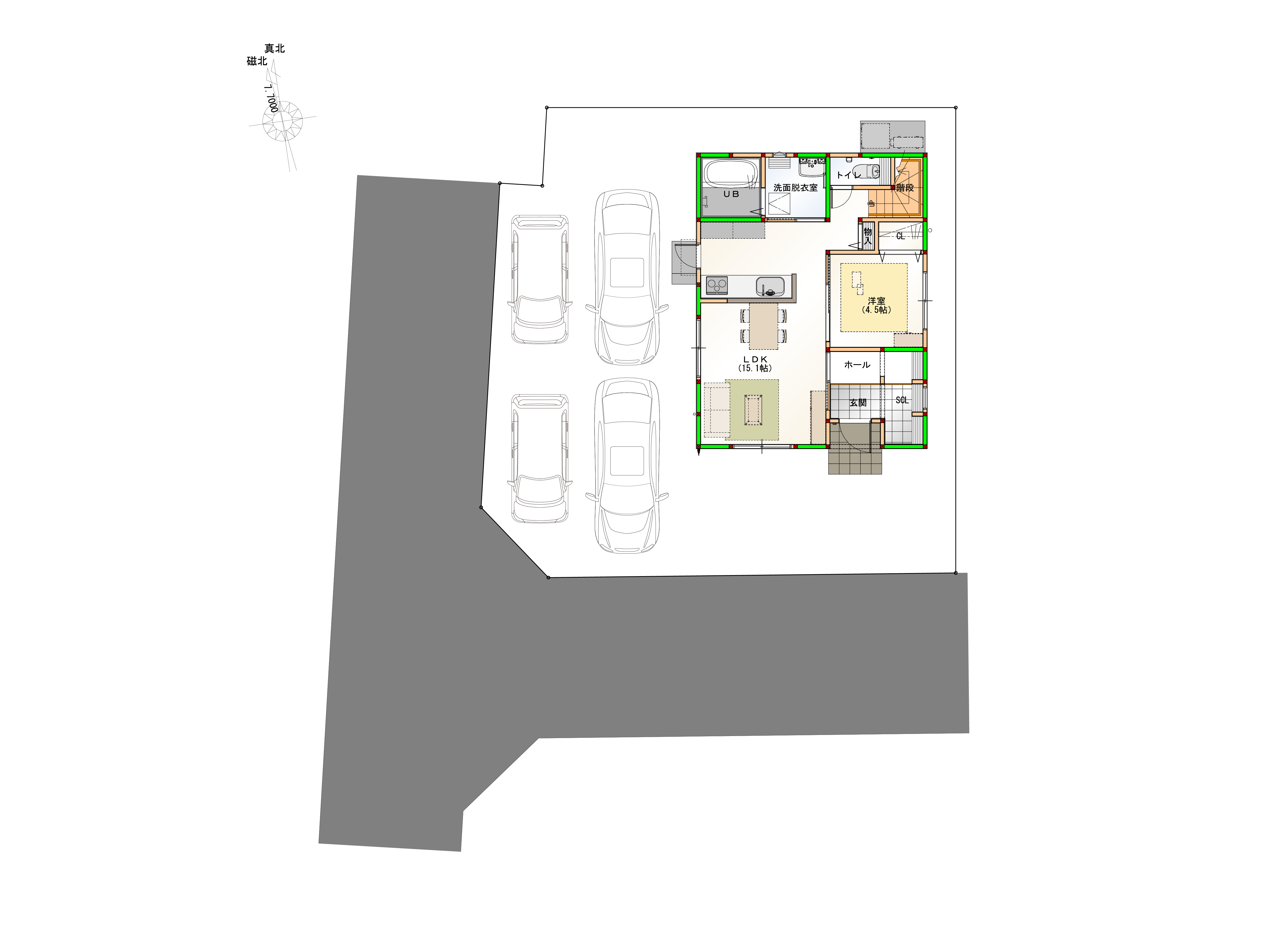 駐車4台可能！　画像はイメージです。