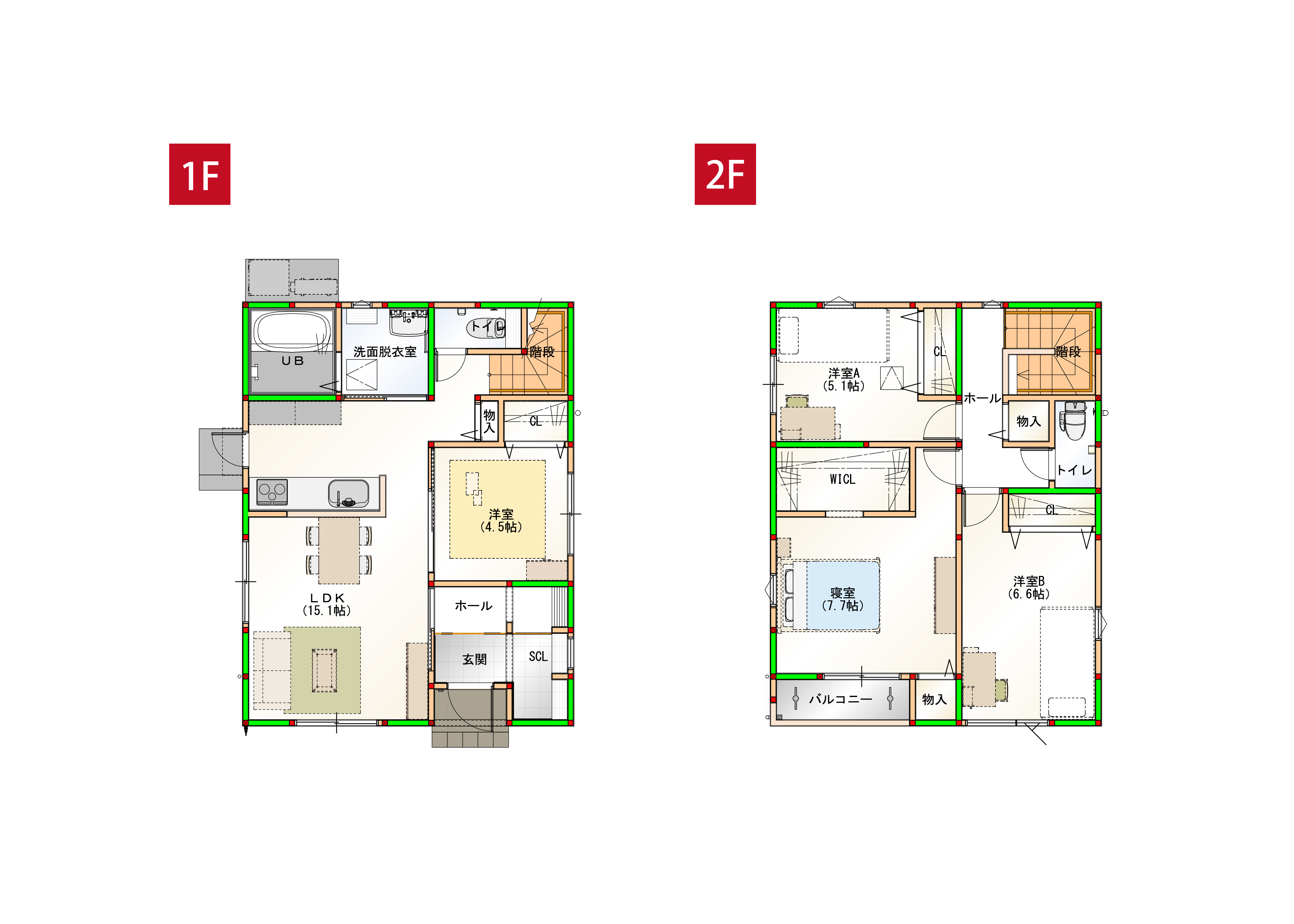 家事ラク導線で水回りを一まとめ♪丁度いいコンパクトハウスで日々の生活を楽に快適にサポートします♪ ※画像はイメージです。