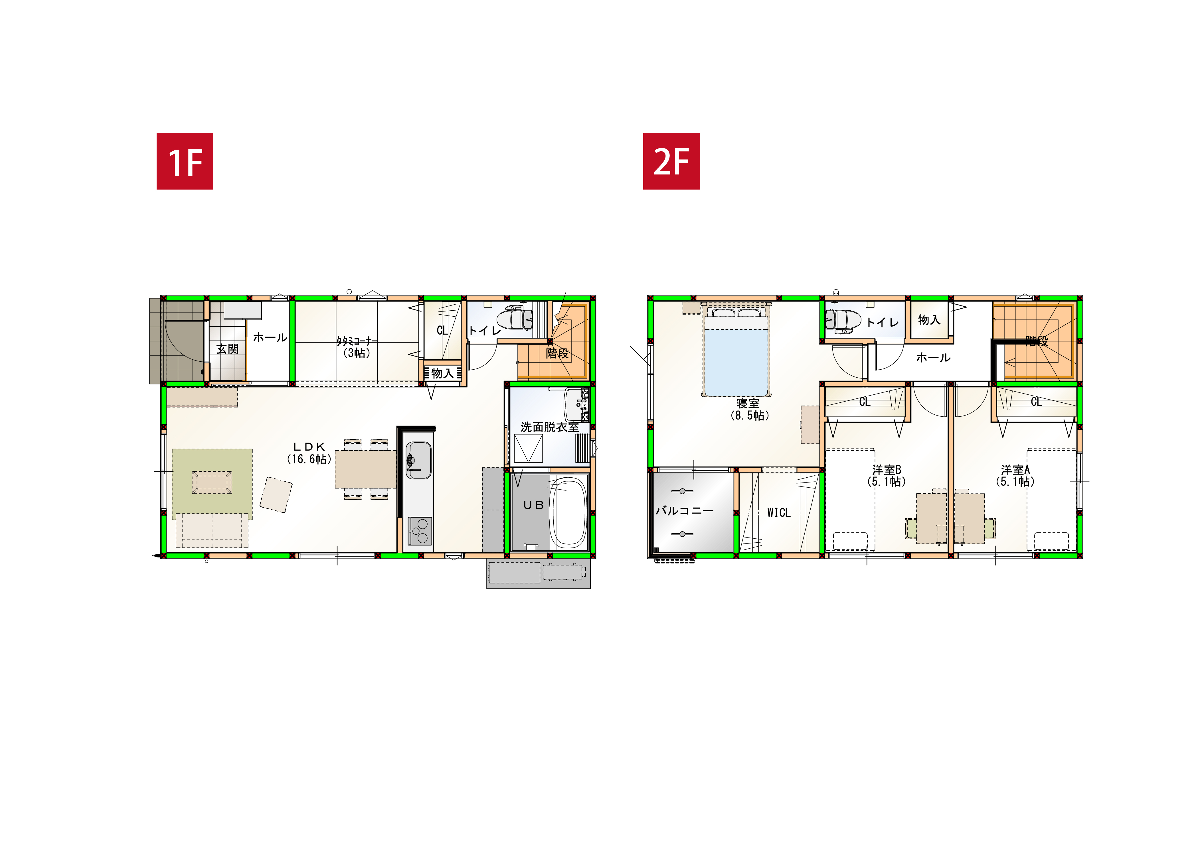 リビングは広々16.6帖！タタミコーナーのある3LDKです♪※画像はイメージです。