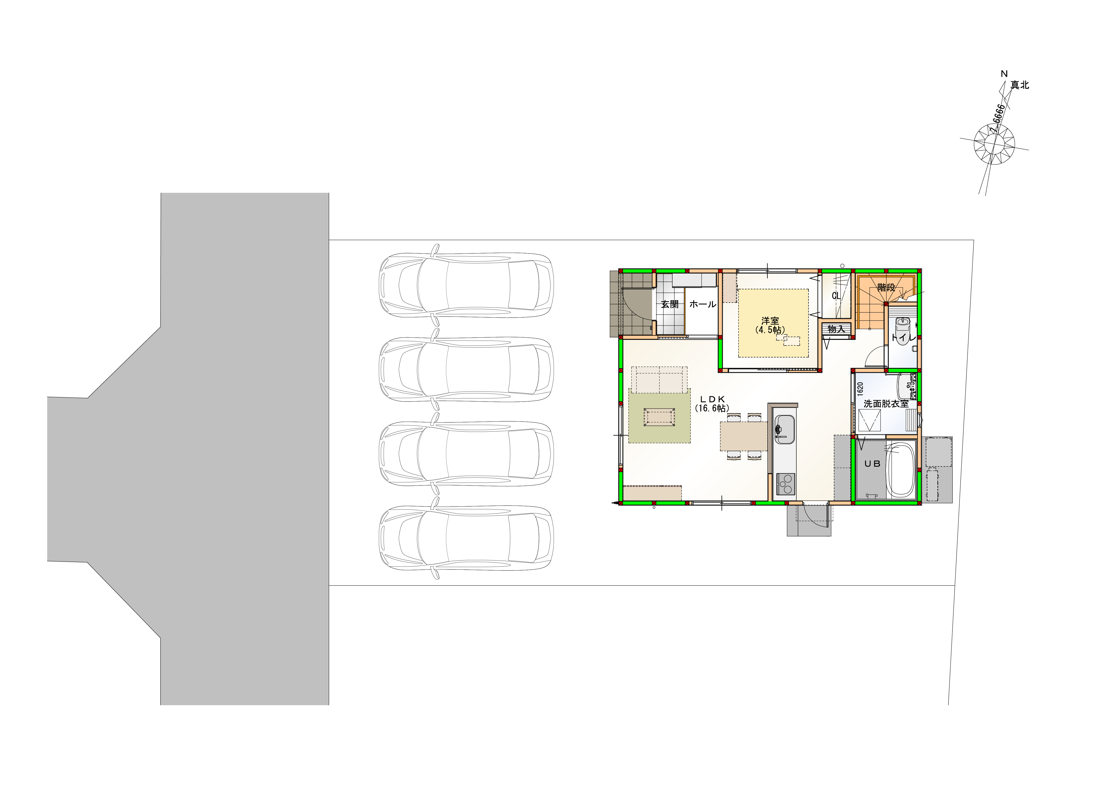 駐車4台可能！　画像はイメージです。