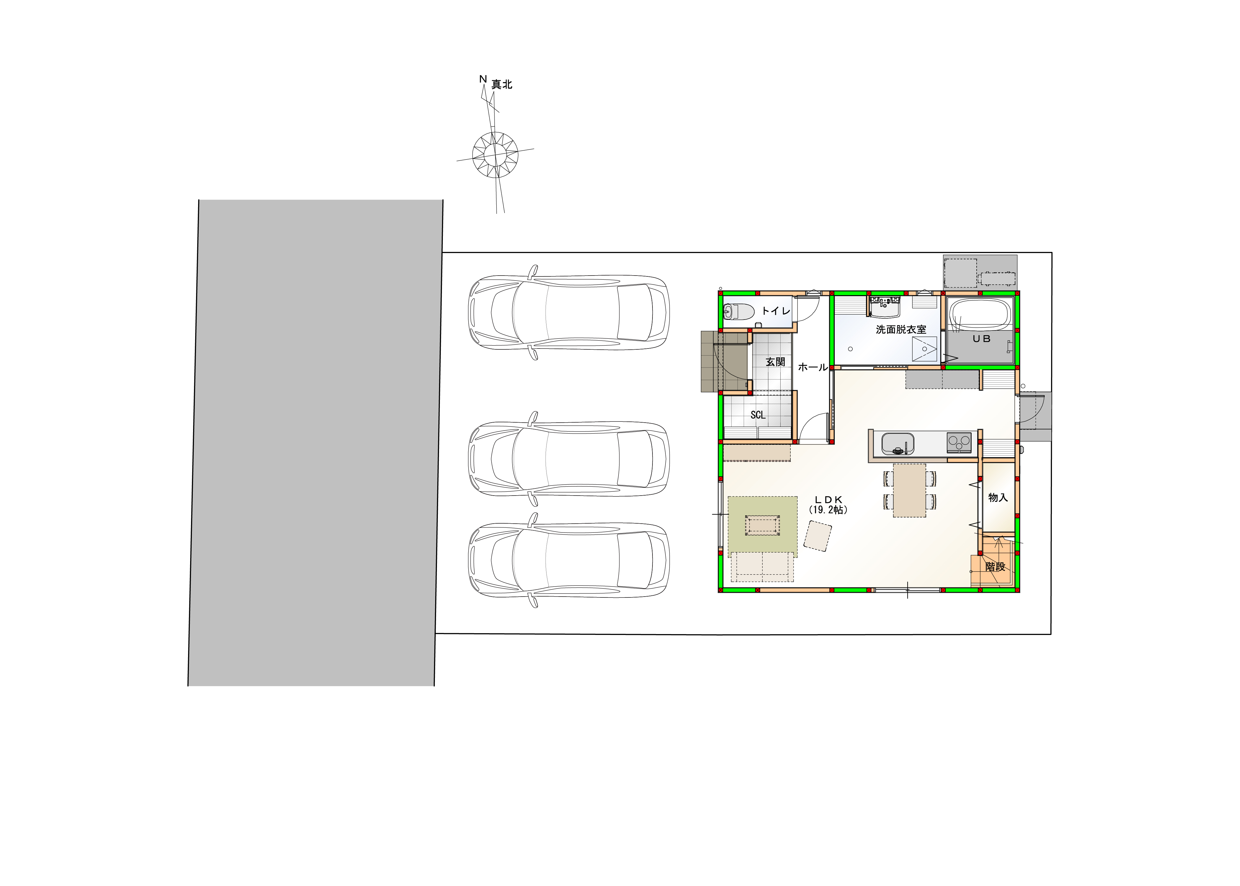 駐車3台可能！　画像はイメージです。