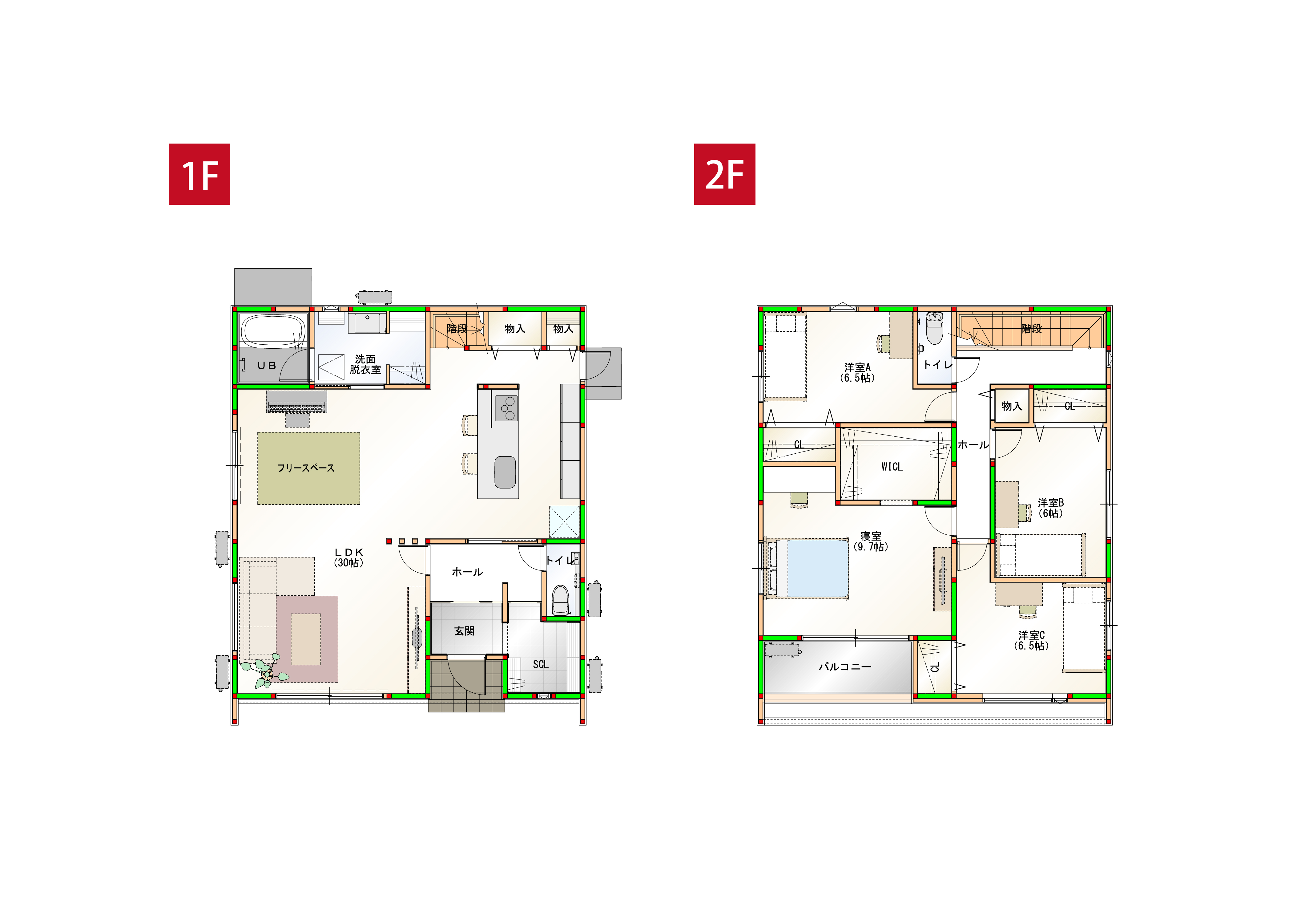家事ラク導線で水回りを一まとめ♪丁度いいコンパクトハウスで日々の生活を楽に快適にサポートします♪ ※画像はイメージです。