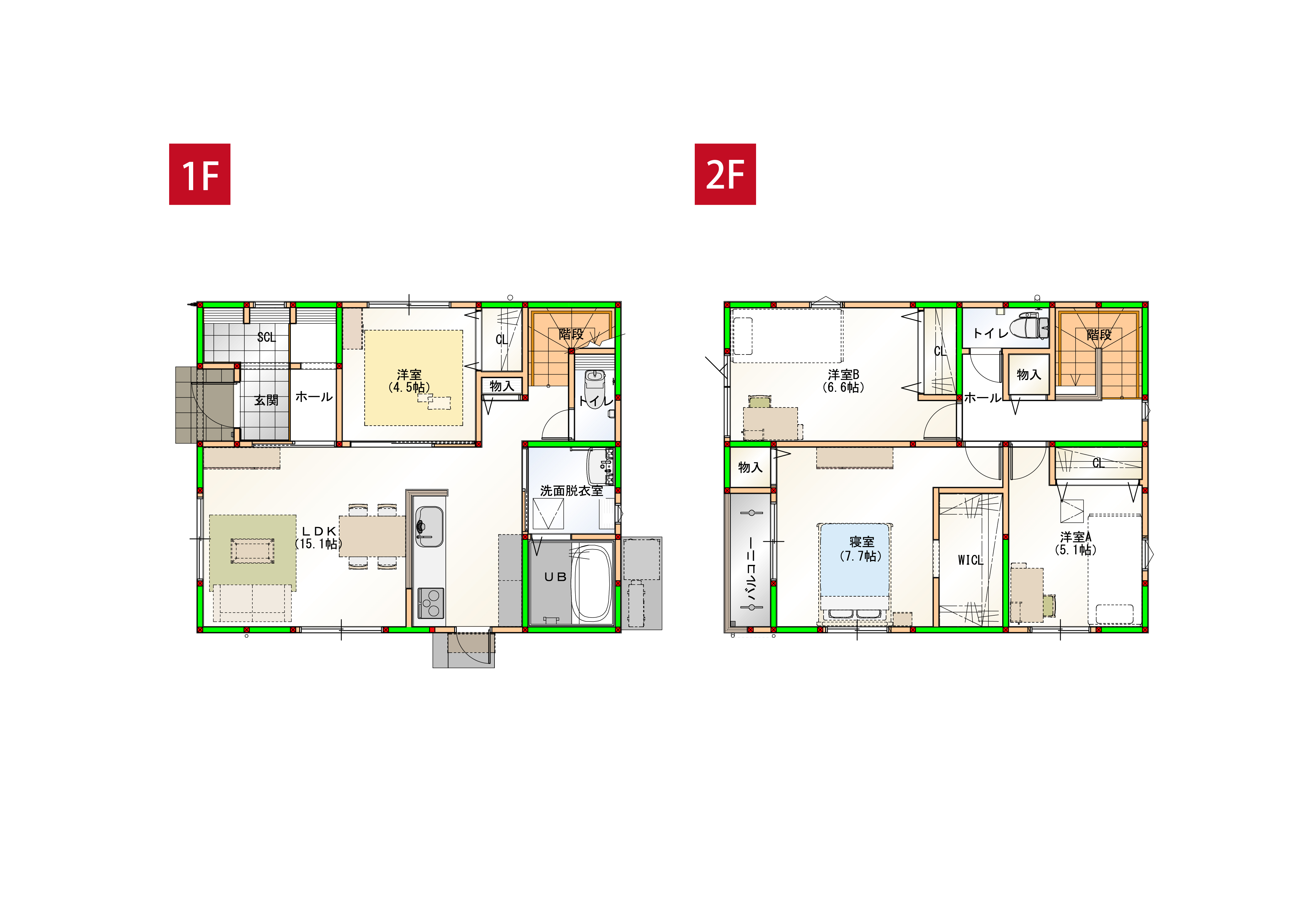 家事ラク導線で水回りを一まとめ♪丁度いいコンパクトハウスで日々の生活を楽に快適にサポートします♪ ※画像はイメージです。