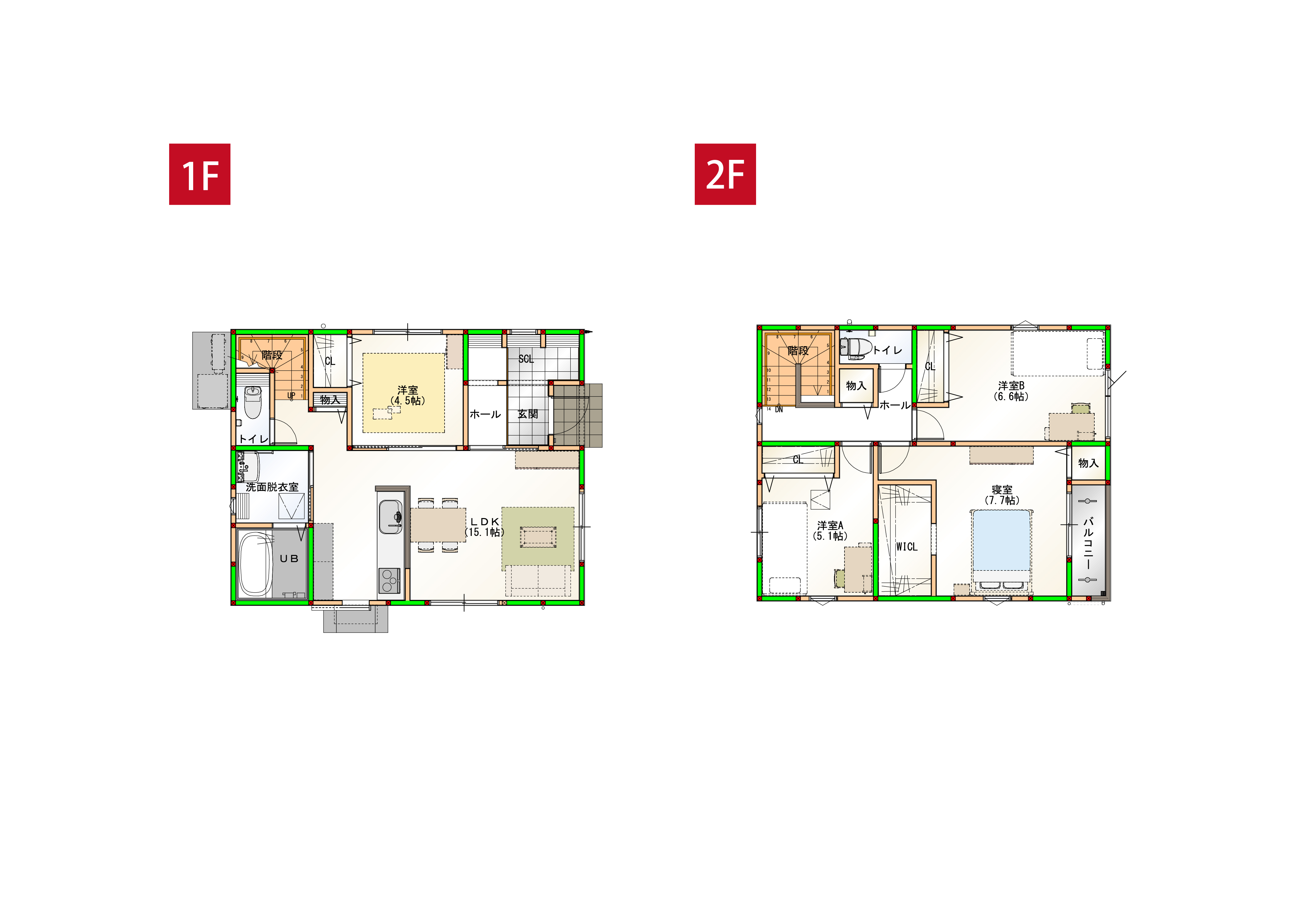 家事ラク導線で水回りを一まとめ♪丁度いいコンパクトハウスで日々の生活を楽に快適にサポートします♪ ※画像はイメージです。