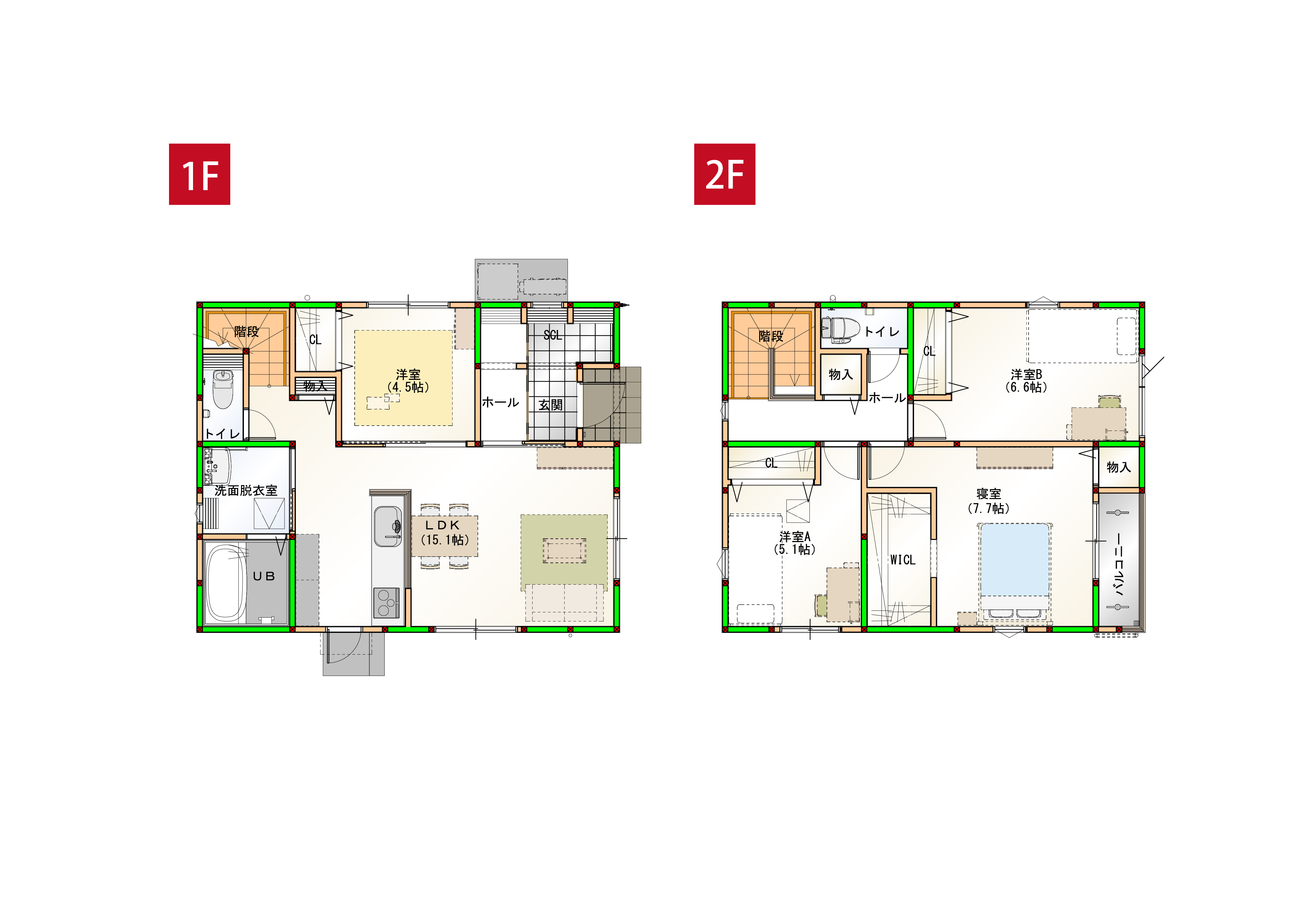 家事効率にこだわった4LDKのコンパクトハウスです♪