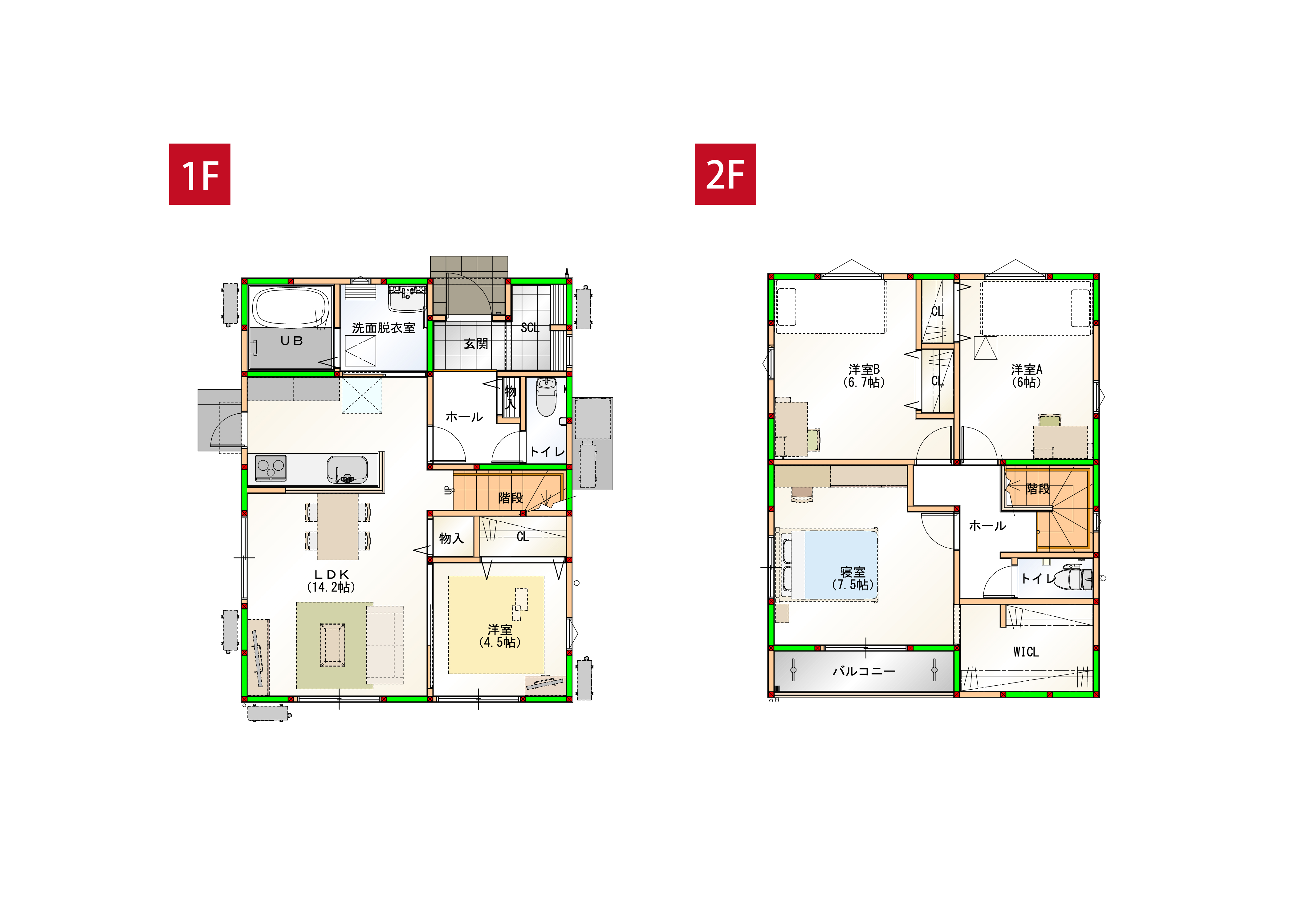 家事効率にこだわった4LDKのコンパクトハウスです♪