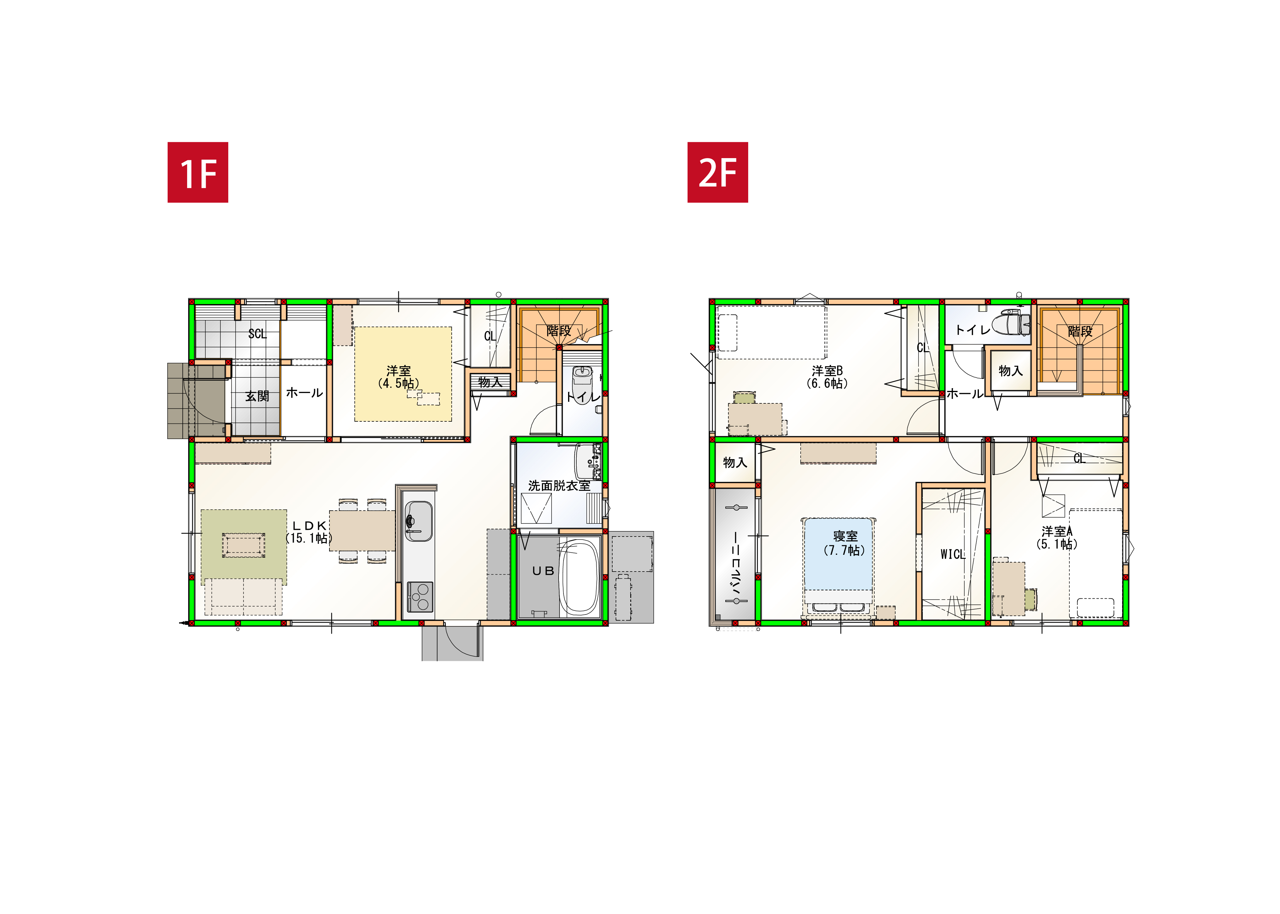 家事ラク導線で水回りを一まとめ♪丁度いいコンパクトハウスで日々の生活を楽に快適にサポートします♪ ※画像はイメージです。