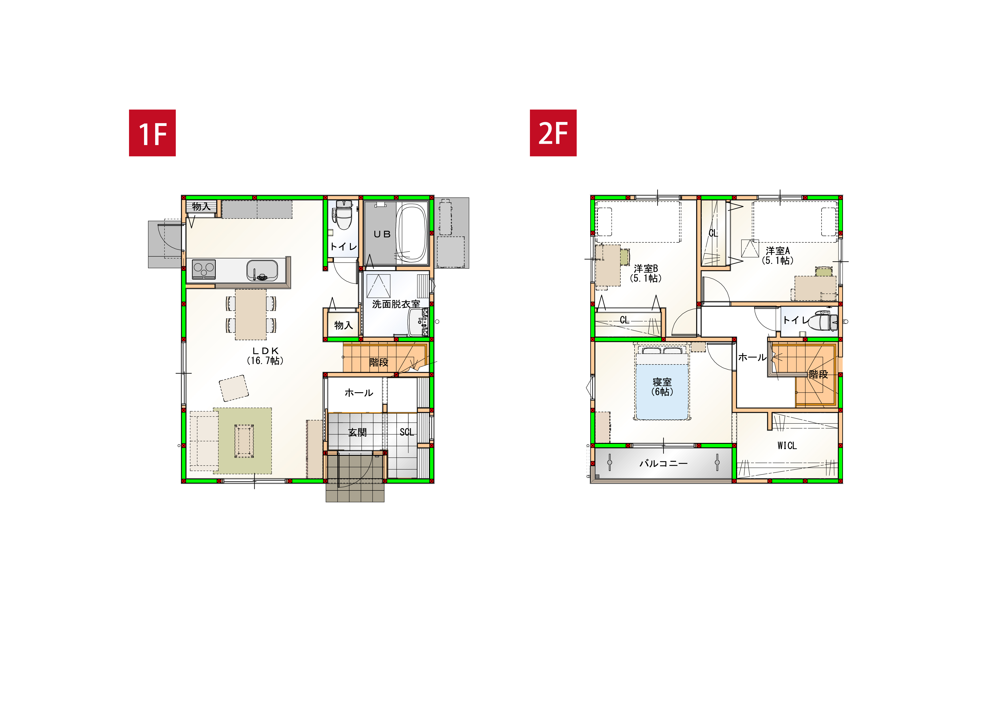 シンプルで使い勝手の良い3LDKです。※画像はイメージです。