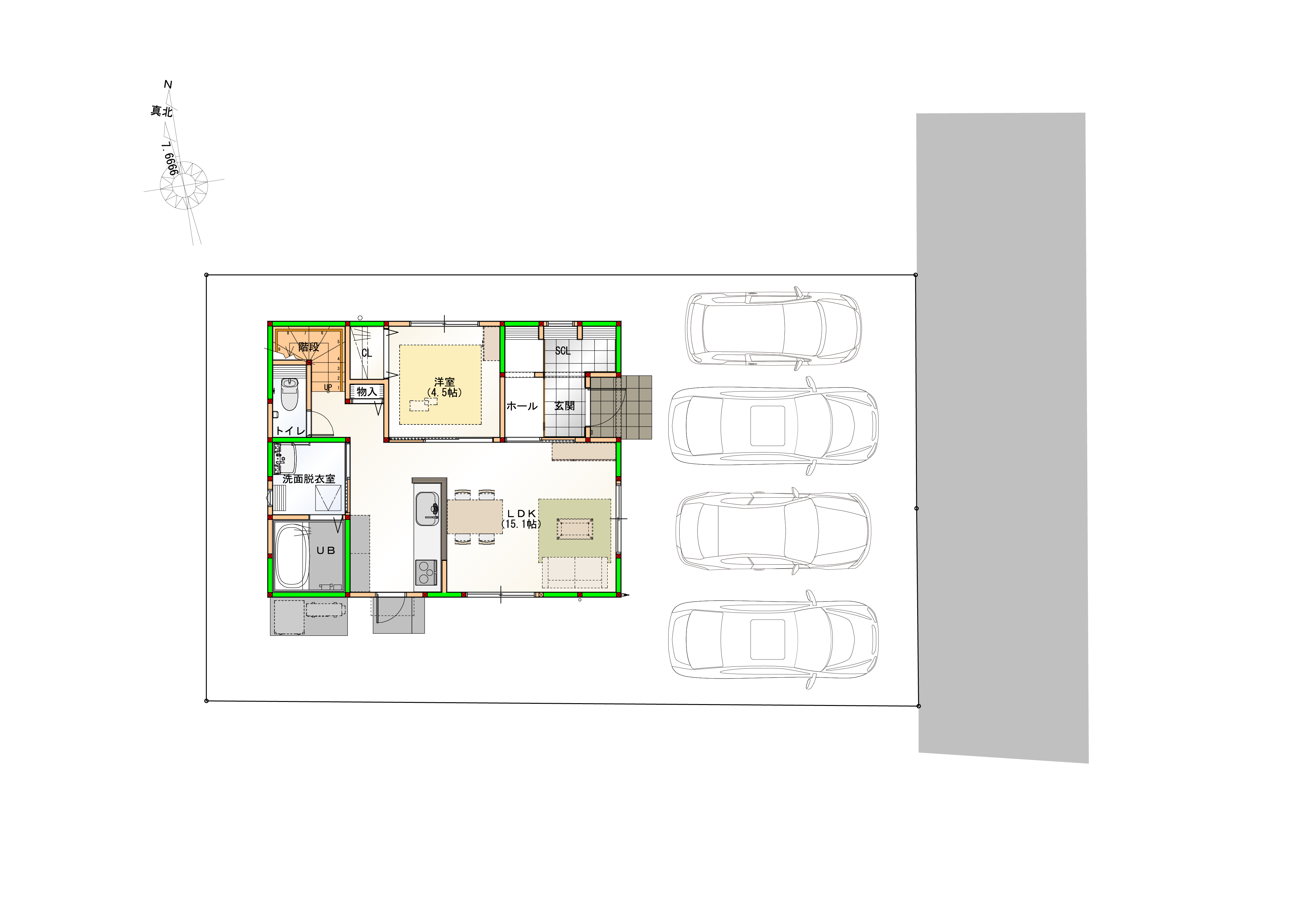 駐車4台可能！　画像はイメージです。