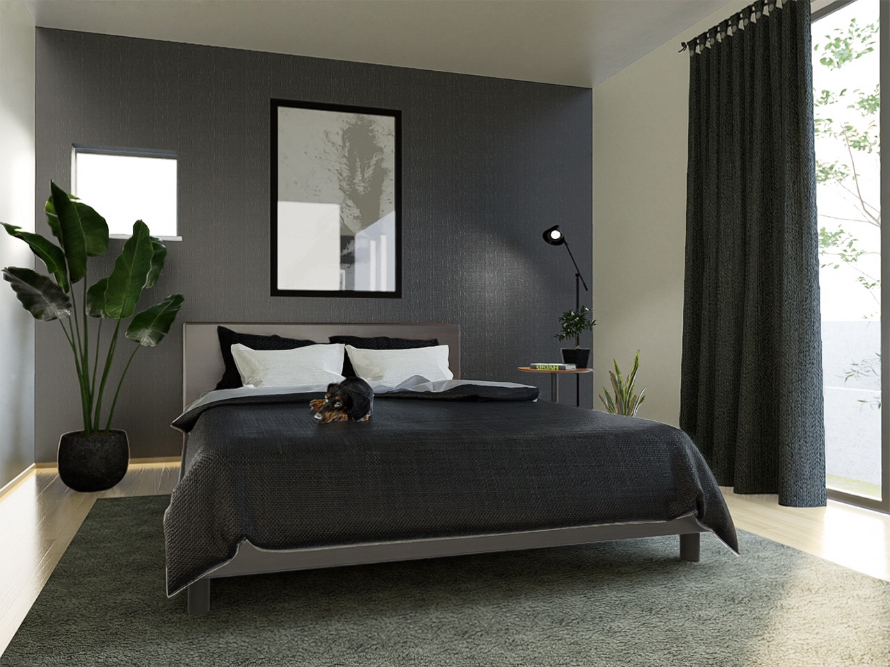 11.5帖の主寝室。明るい朝の目覚めができそう。アクセントクロスで部屋の雰囲気を工夫してみるのも楽しそうですね。※施工事例です。実物とは異なります。