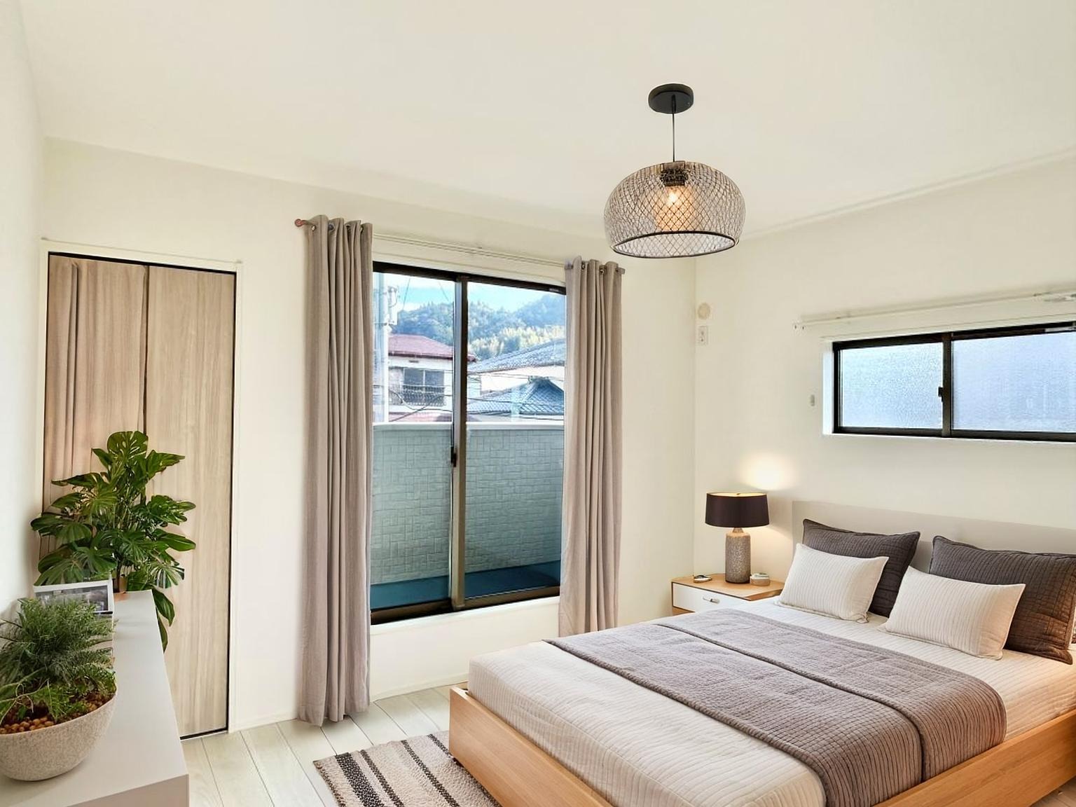 主寝室は広々していて安らげる空間に。大きな窓から光が差し込み、朝の目覚めも良さそう♪※CGにて家具を合成しています。