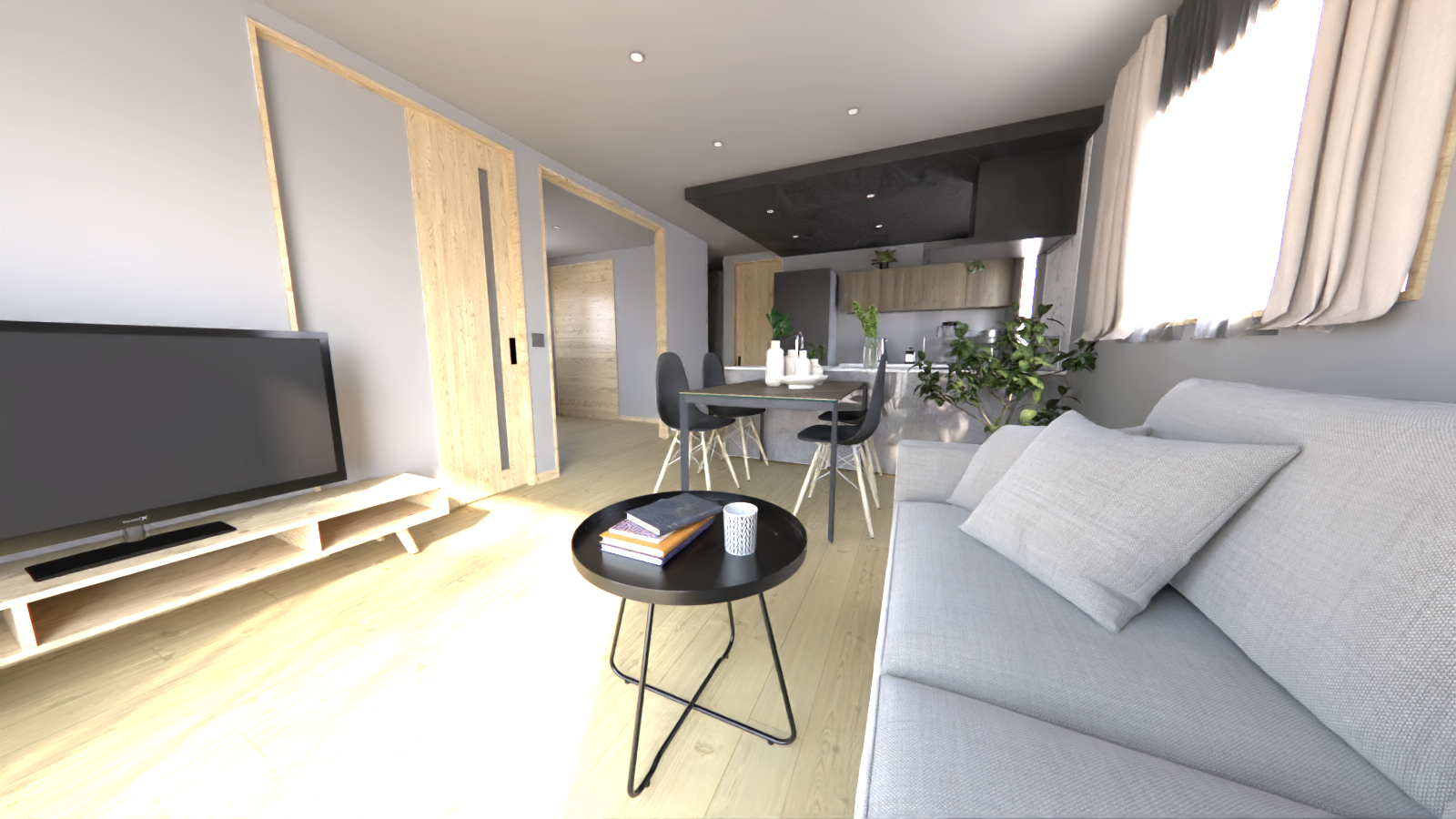 【LDK収納にはロボット掃除機専用スペース】LDKのクローゼット下部には、ロボット掃除機専用の出入り口を確保。扉を閉めたまま自動で出入りでき、生活感を抑えながら賢くクリーンな毎日を実現します。※画像はイメージです。実物とは異なります。