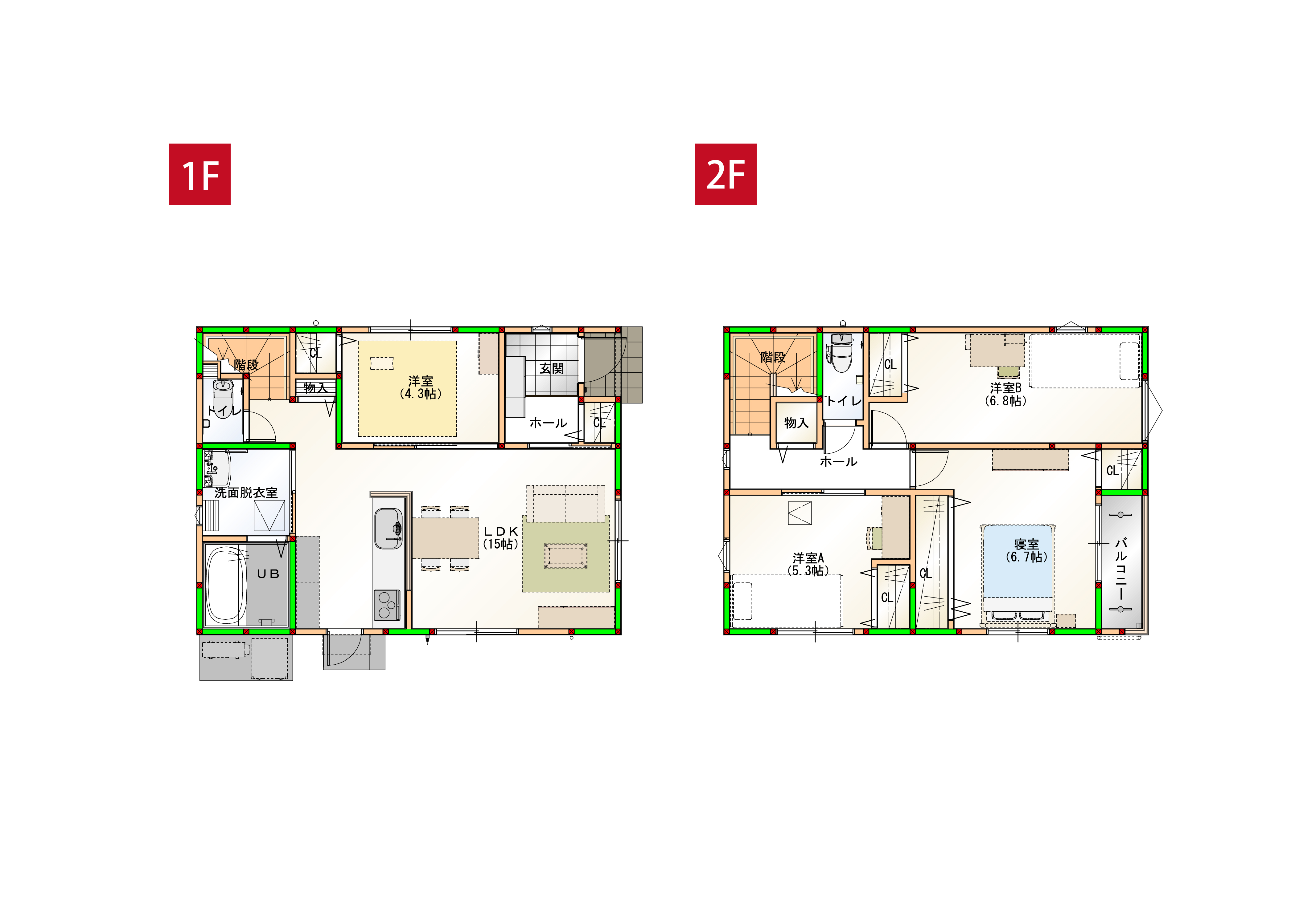家事効率にこだわった4LDKのコンパクトハウスです♪※施工事例です。実際の建物とは異なります。