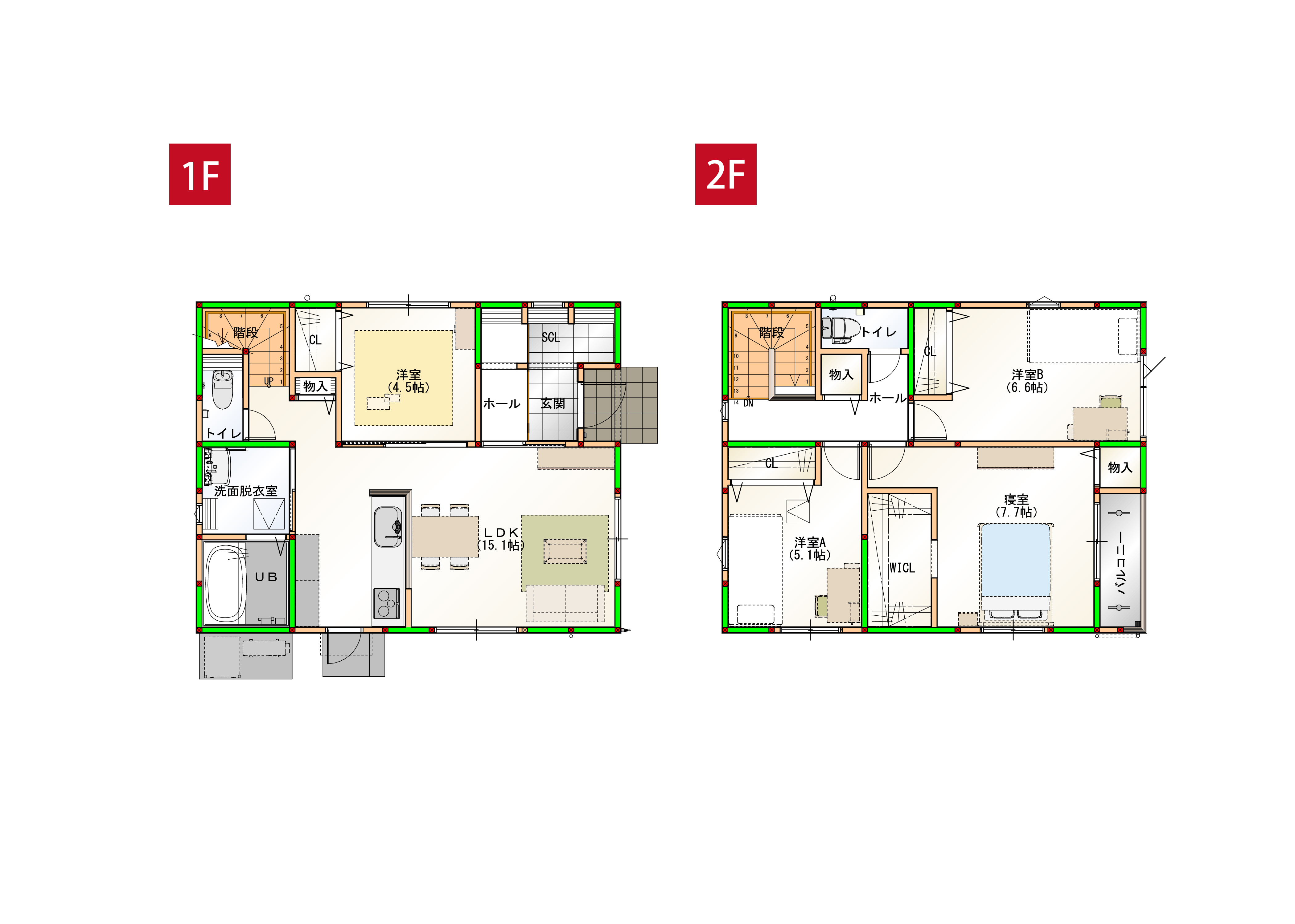 家事ラク導線で水回りを一まとめ♪丁度いいコンパクトハウスで日々の生活を楽に快適にサポートします♪ ※画像はイメージです。