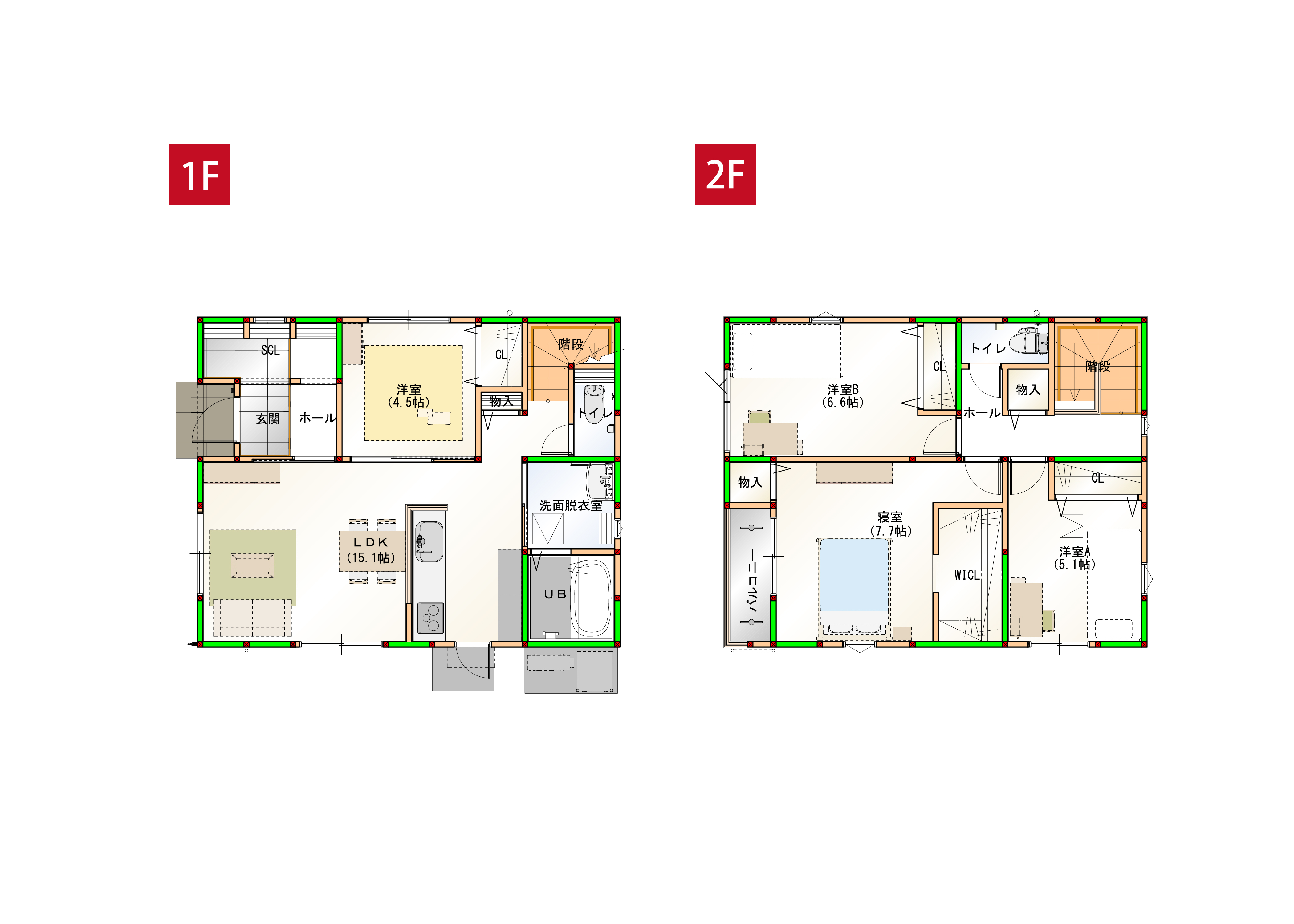 家事ラク導線で水回りを一まとめ♪丁度いいコンパクトハウスで日々の生活を楽に快適にサポートします♪ ※画像はイメージです。