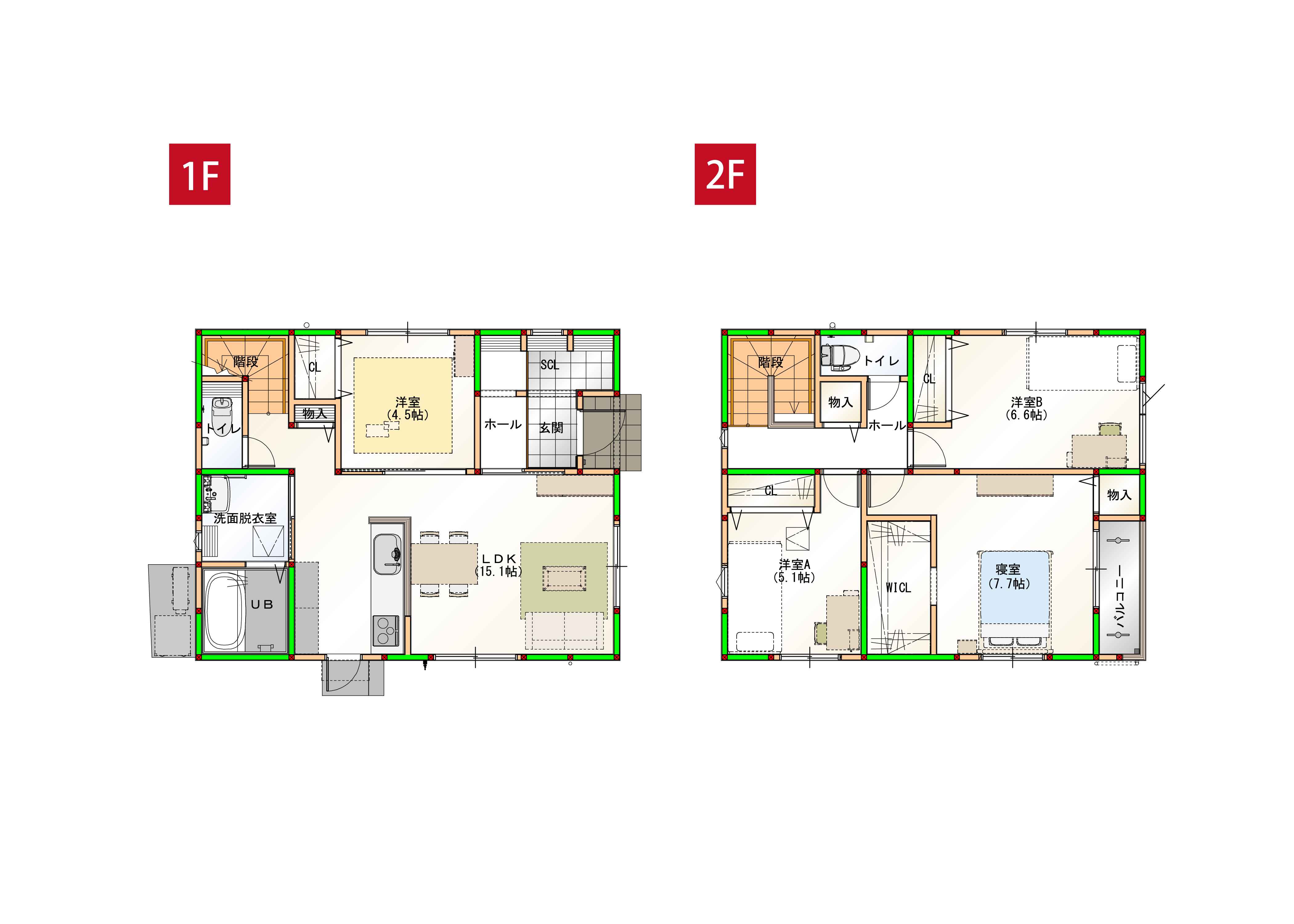 家事効率にこだわった4LDKのコンパクトハウスです♪※施工事例です。実際の建物とは異なります。