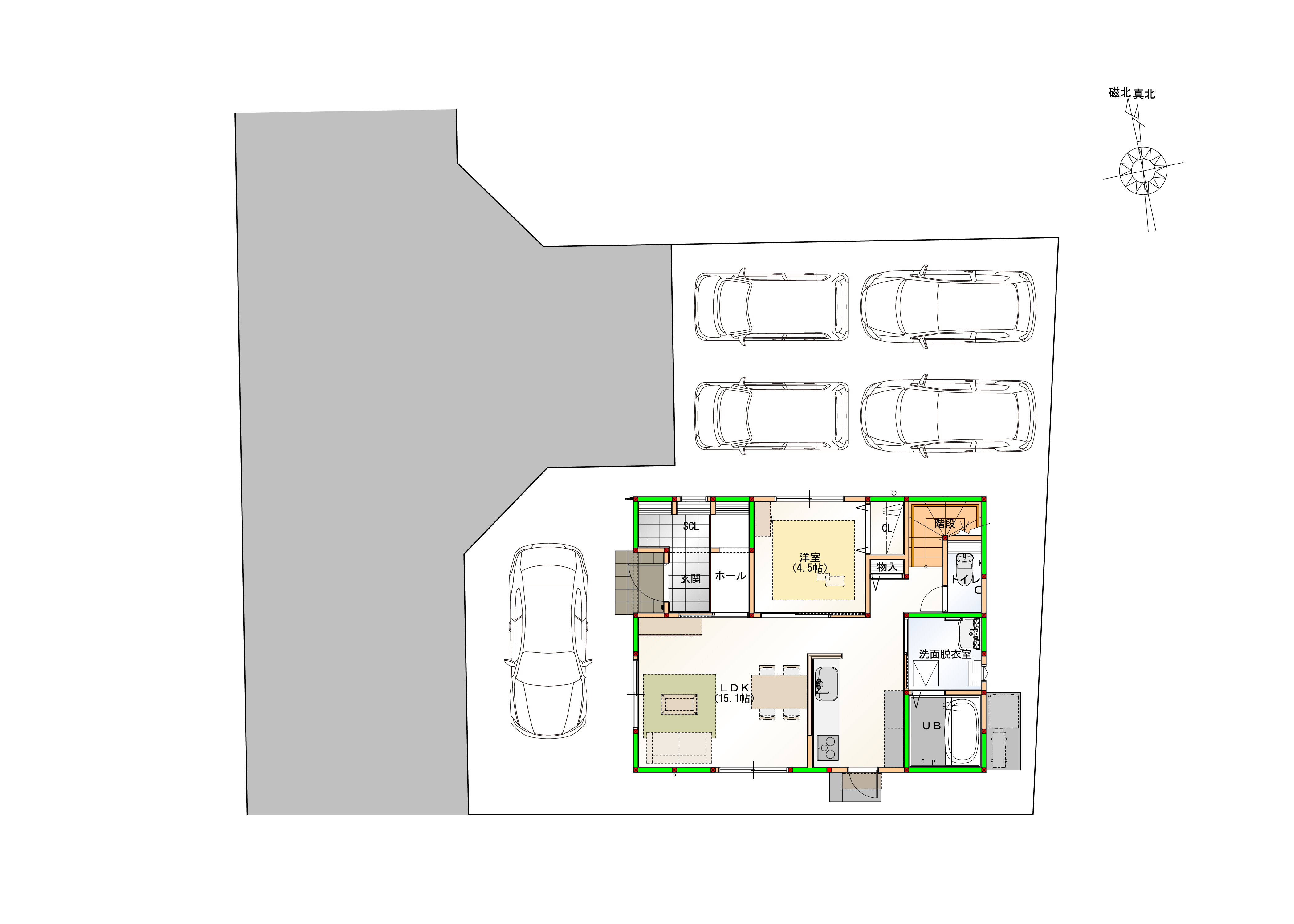 駐車5台可能！　画像はイメージです。