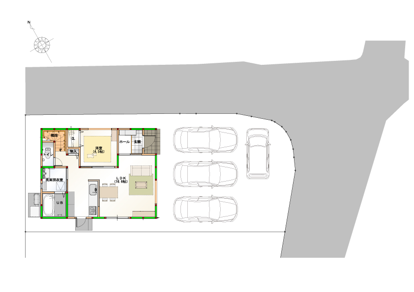 駐車4台可能！　画像はイメージです。