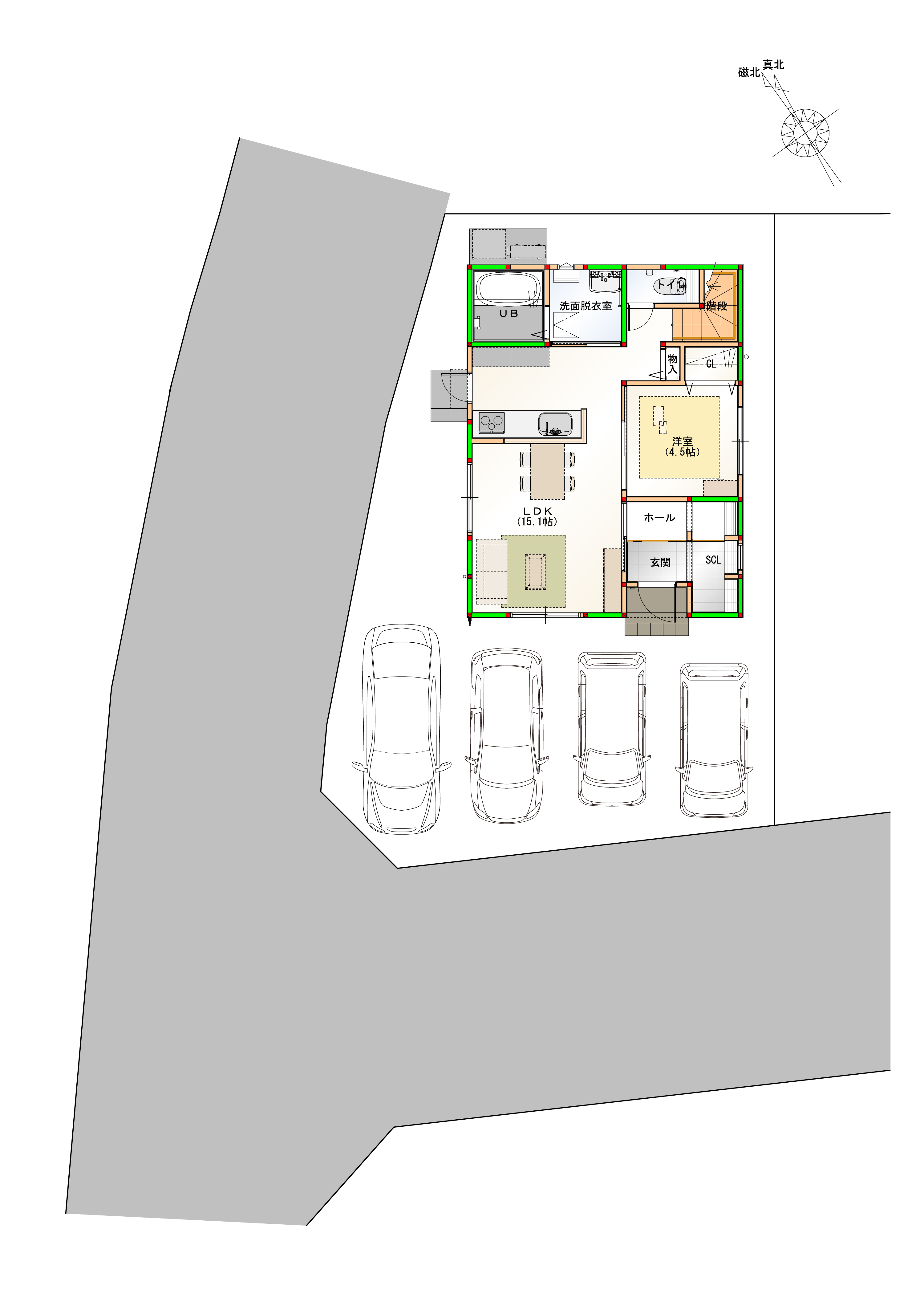 駐車4台可能！　画像はイメージです。
