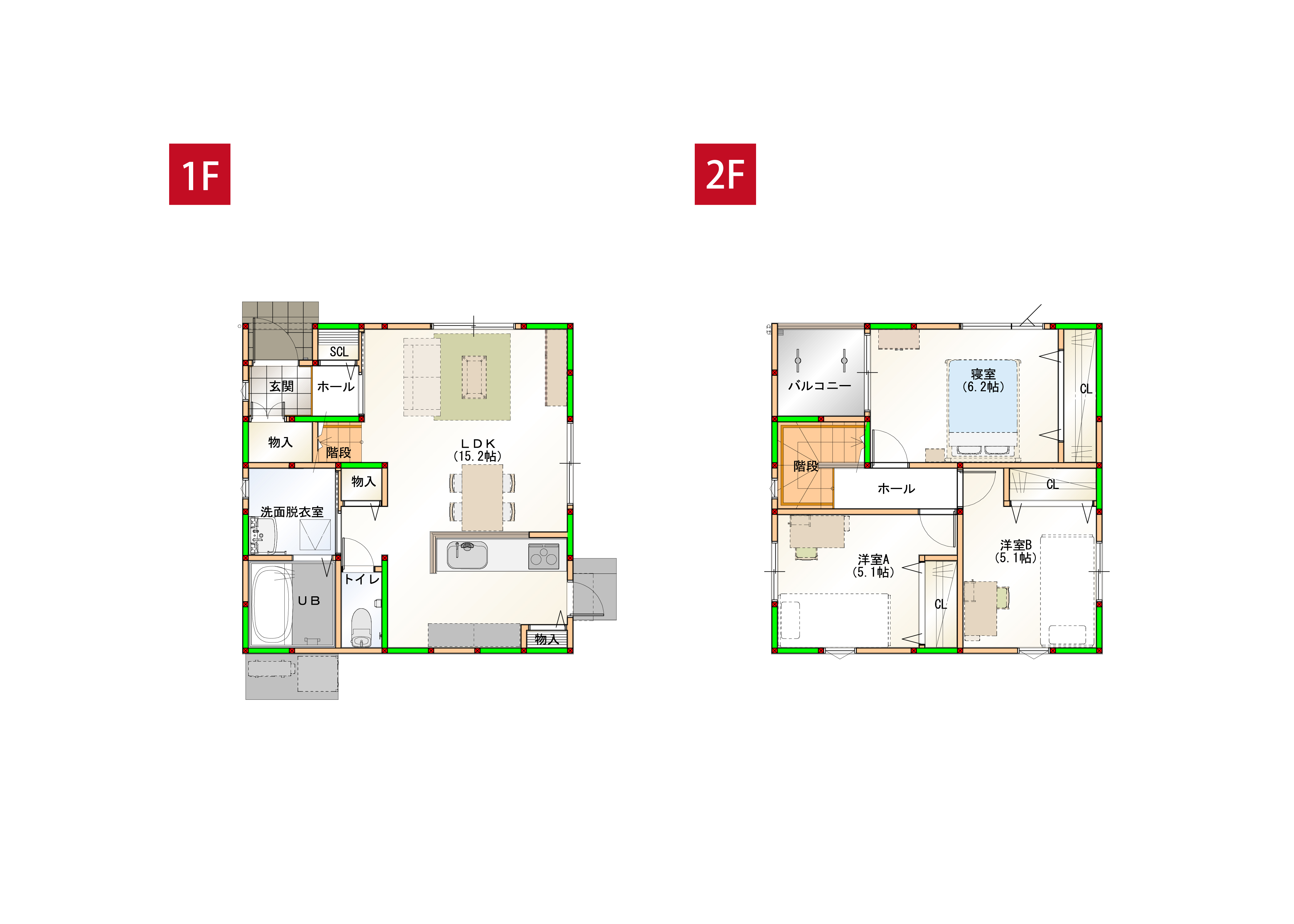 家事効率にこだわった3LDKのコンパクトハウスです♪