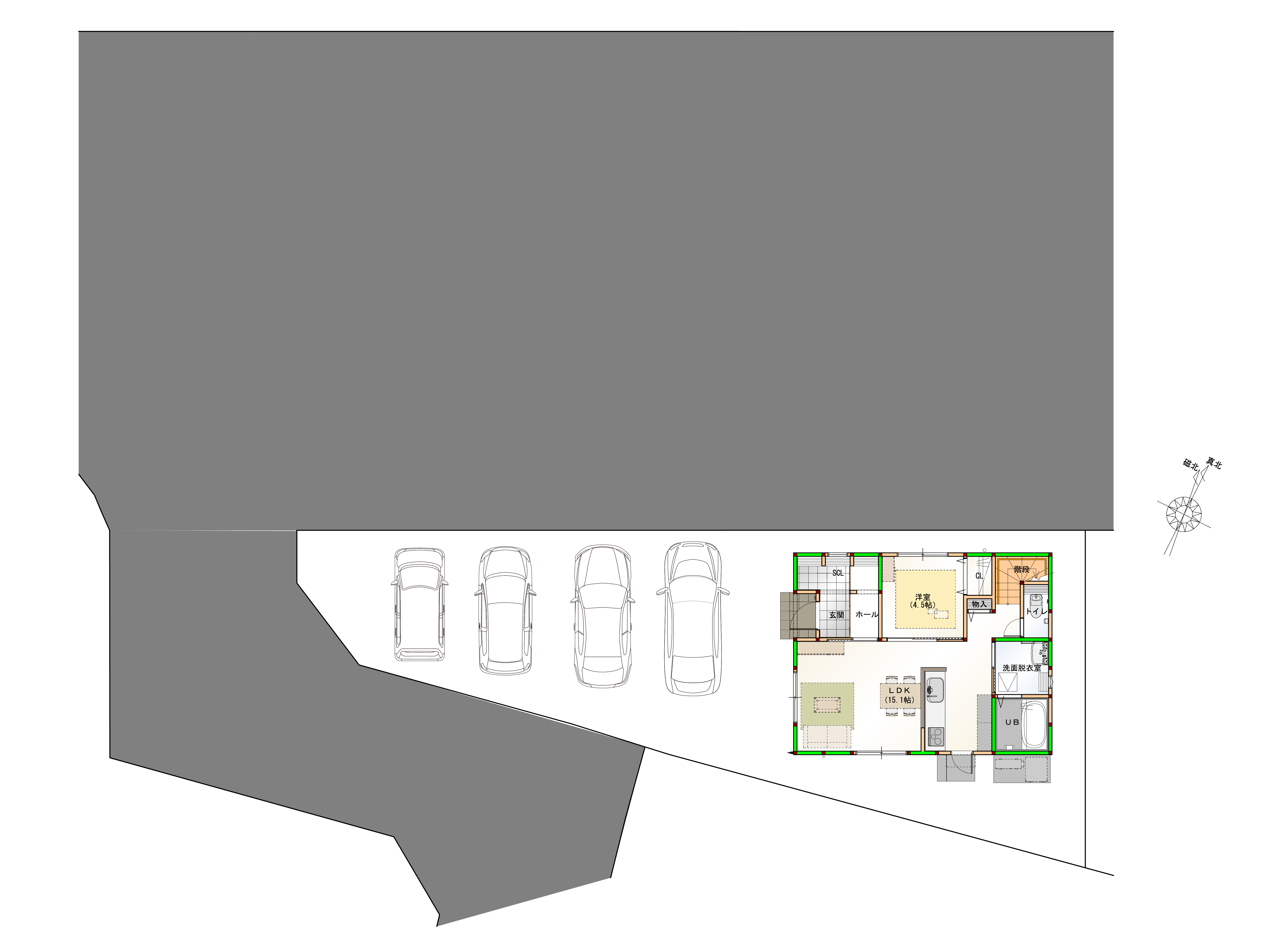 駐車4台可能！　画像はイメージです。