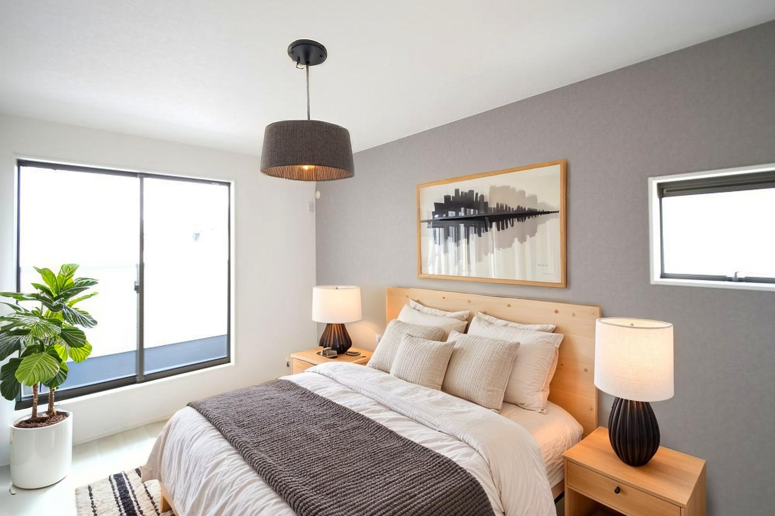 主寝室は広々していて安らげる空間に。大きな窓から光が差し込み、朝の目覚めも良さそう♪※CGにて家具を配置しています