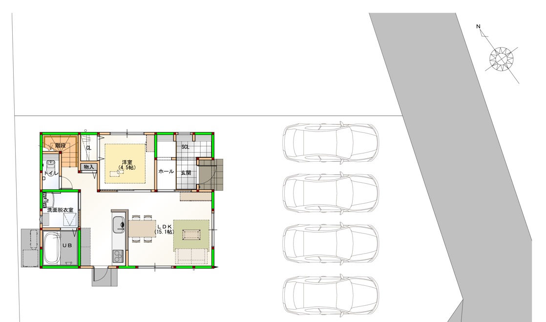 駐車4台可能！　画像はイメージです。