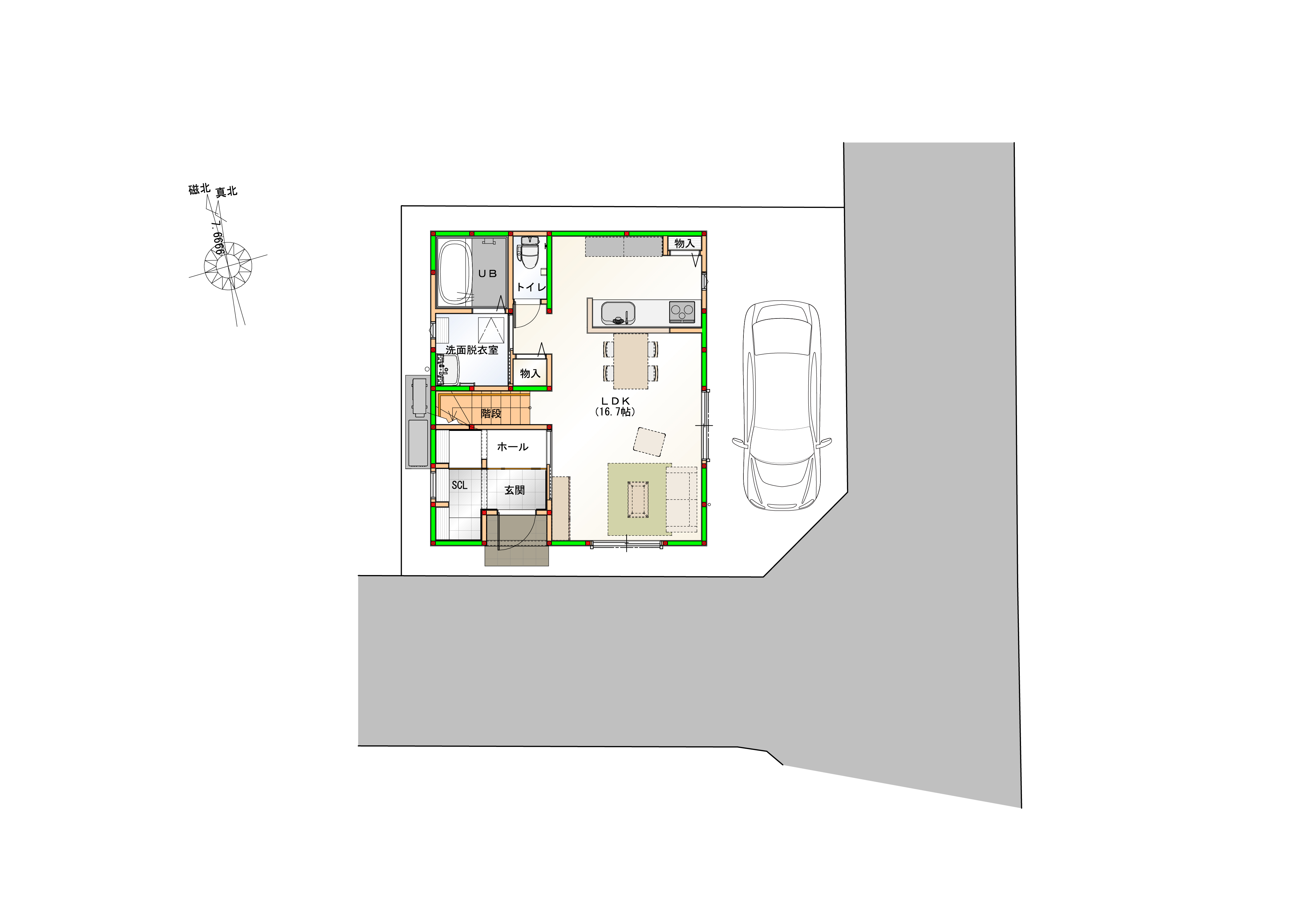 駐車スペースは1台になります。