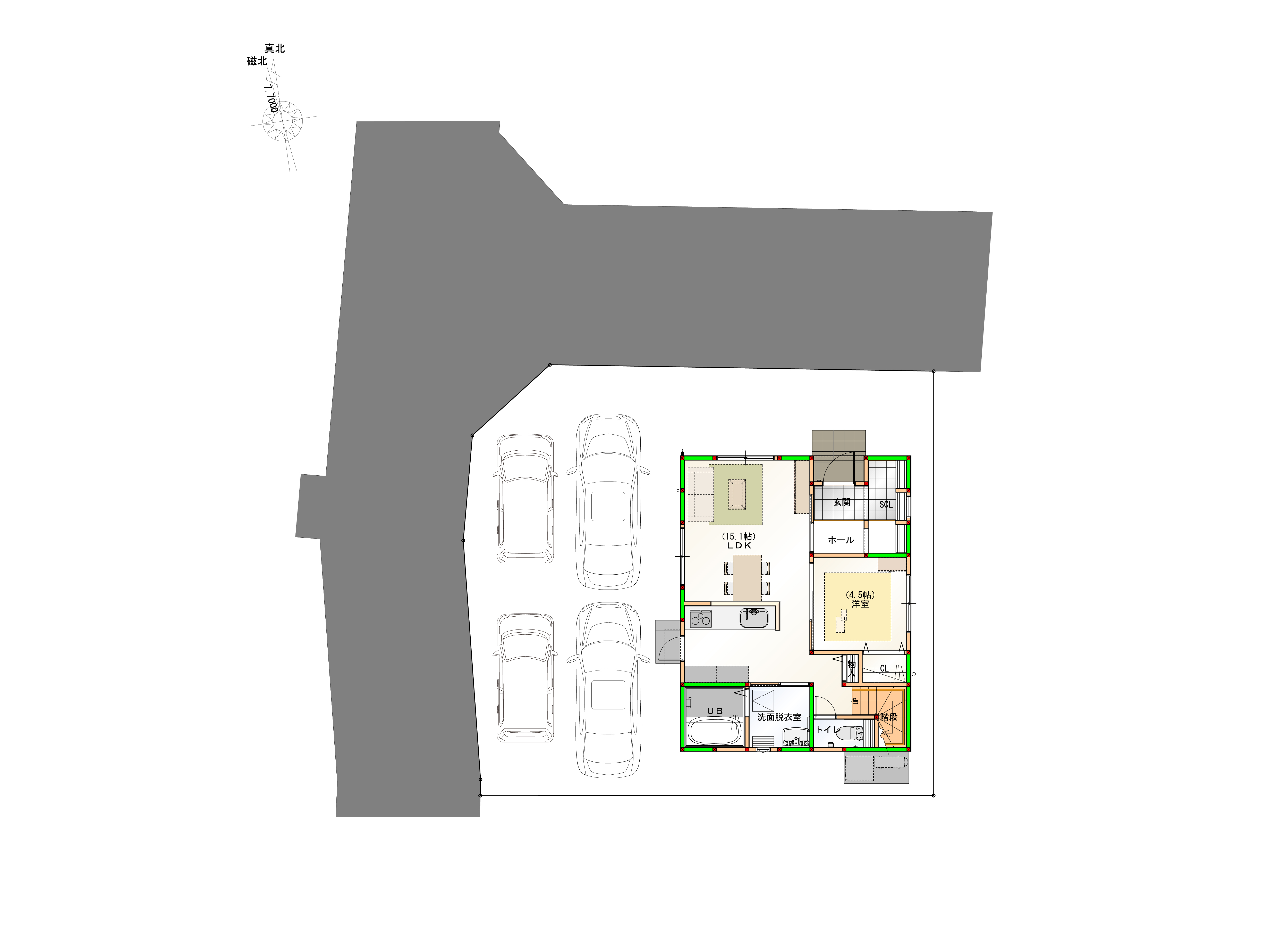 駐車4台可能！　画像はイメージです。