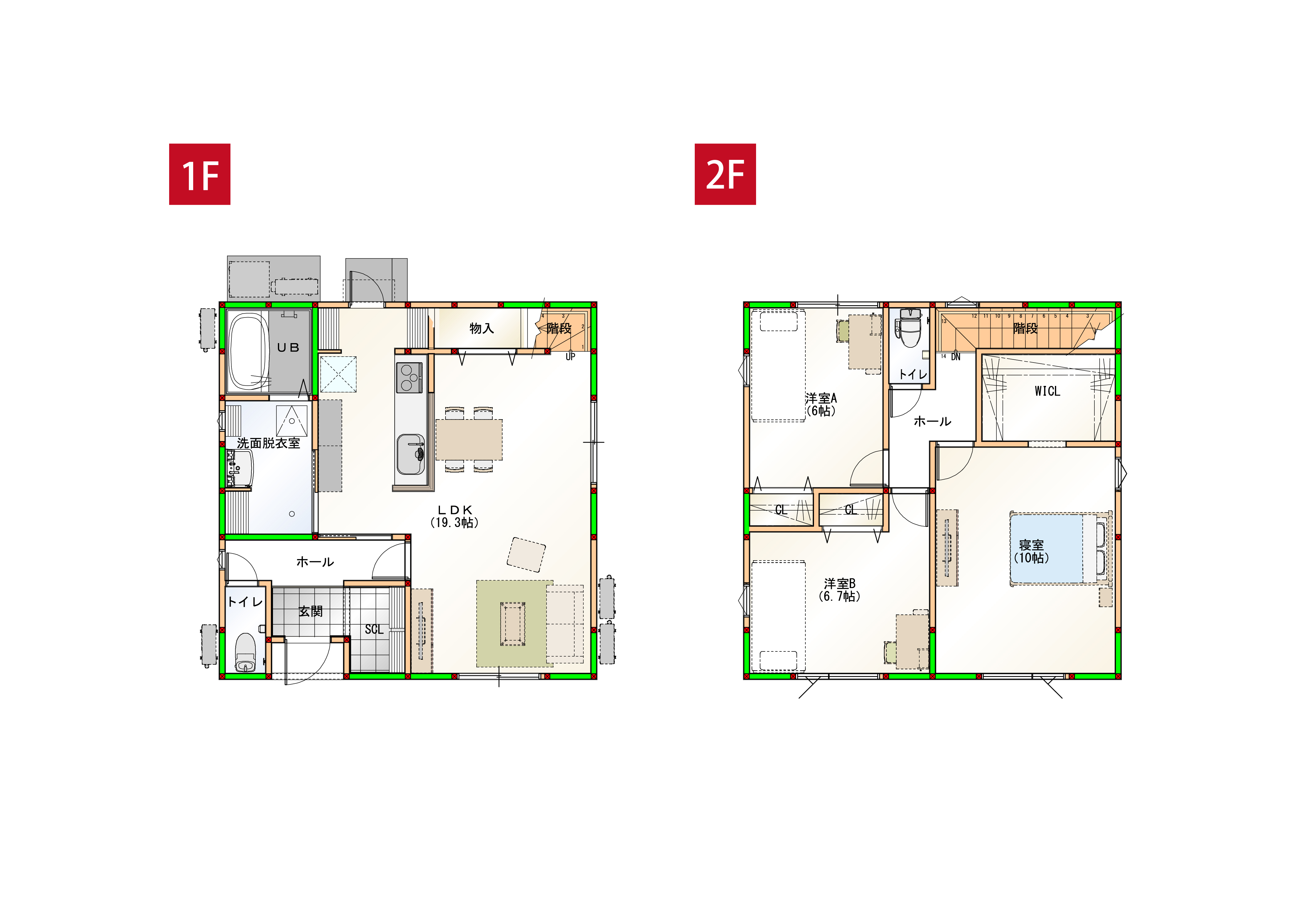 家事ラク導線で水回りを一まとめ♪丁度いいコンパクトハウスで日々の生活を楽に快適にサポートします♪ ※画像はイメージです。