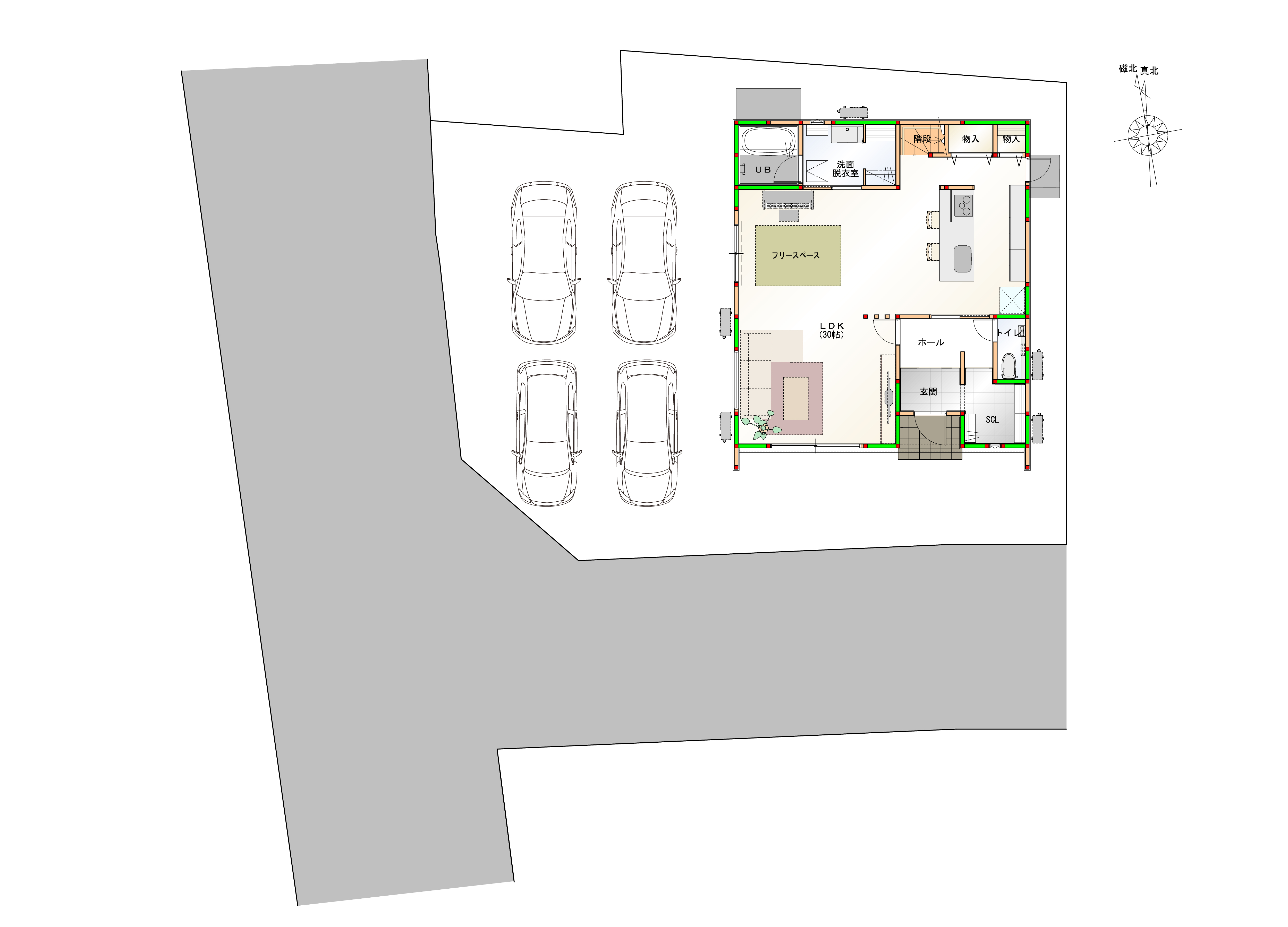 駐車4台可能！　画像はイメージです。
