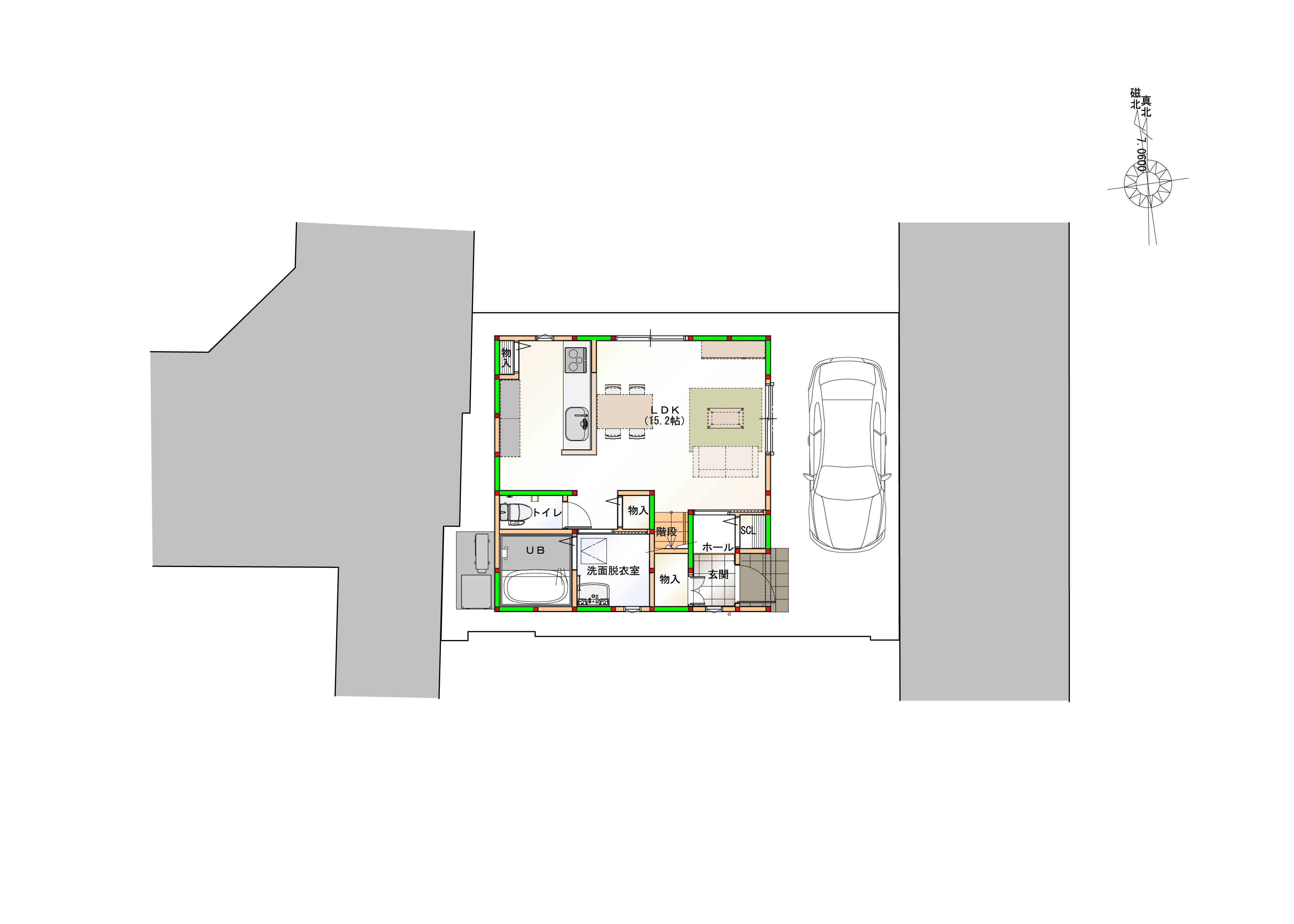 駐車スペースは１台になります。