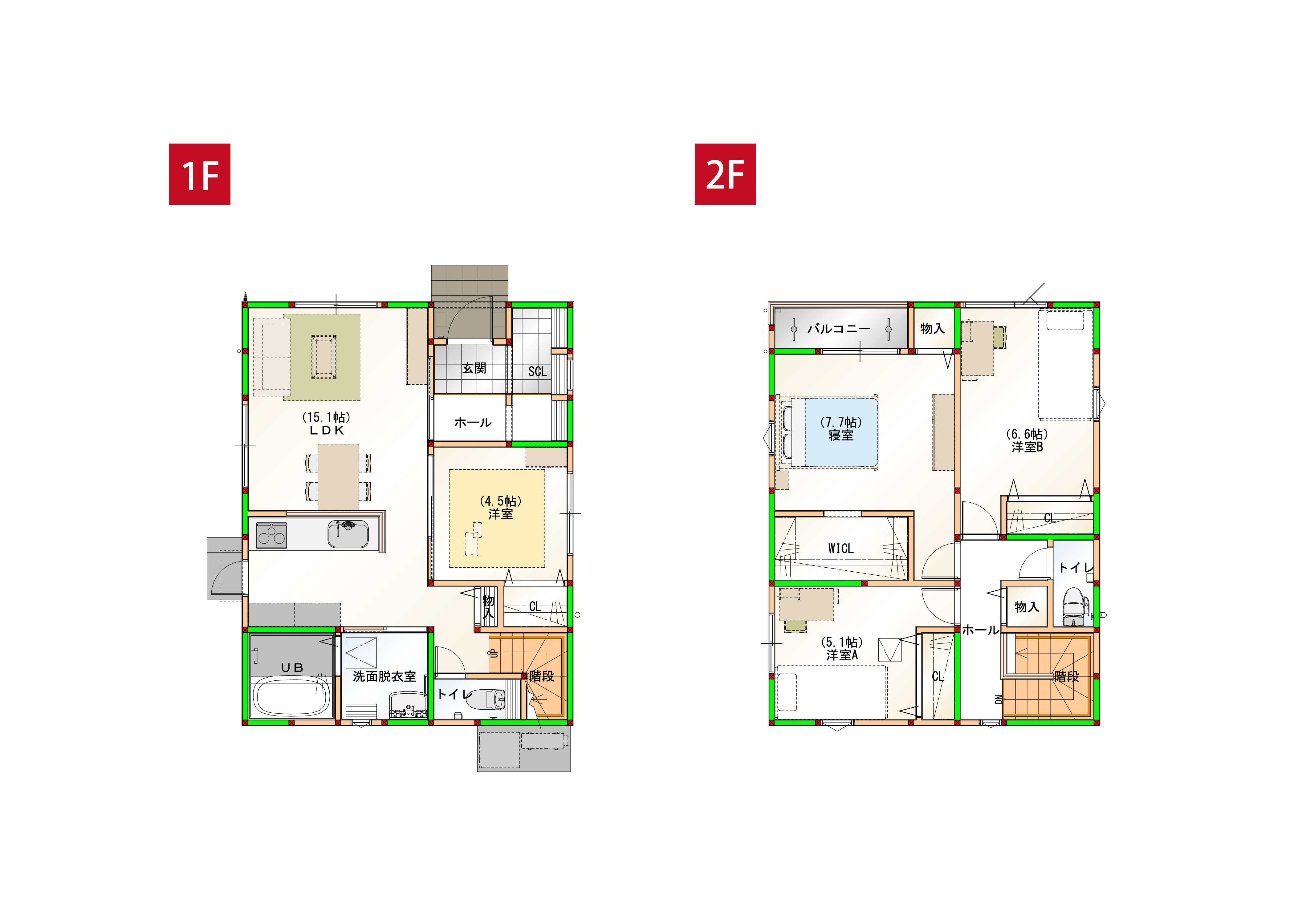 家事ラク導線で水回りを一まとめ♪丁度いいコンパクトハウスで日々の生活を楽に快適にサポートします♪ ※画像はイメージです。