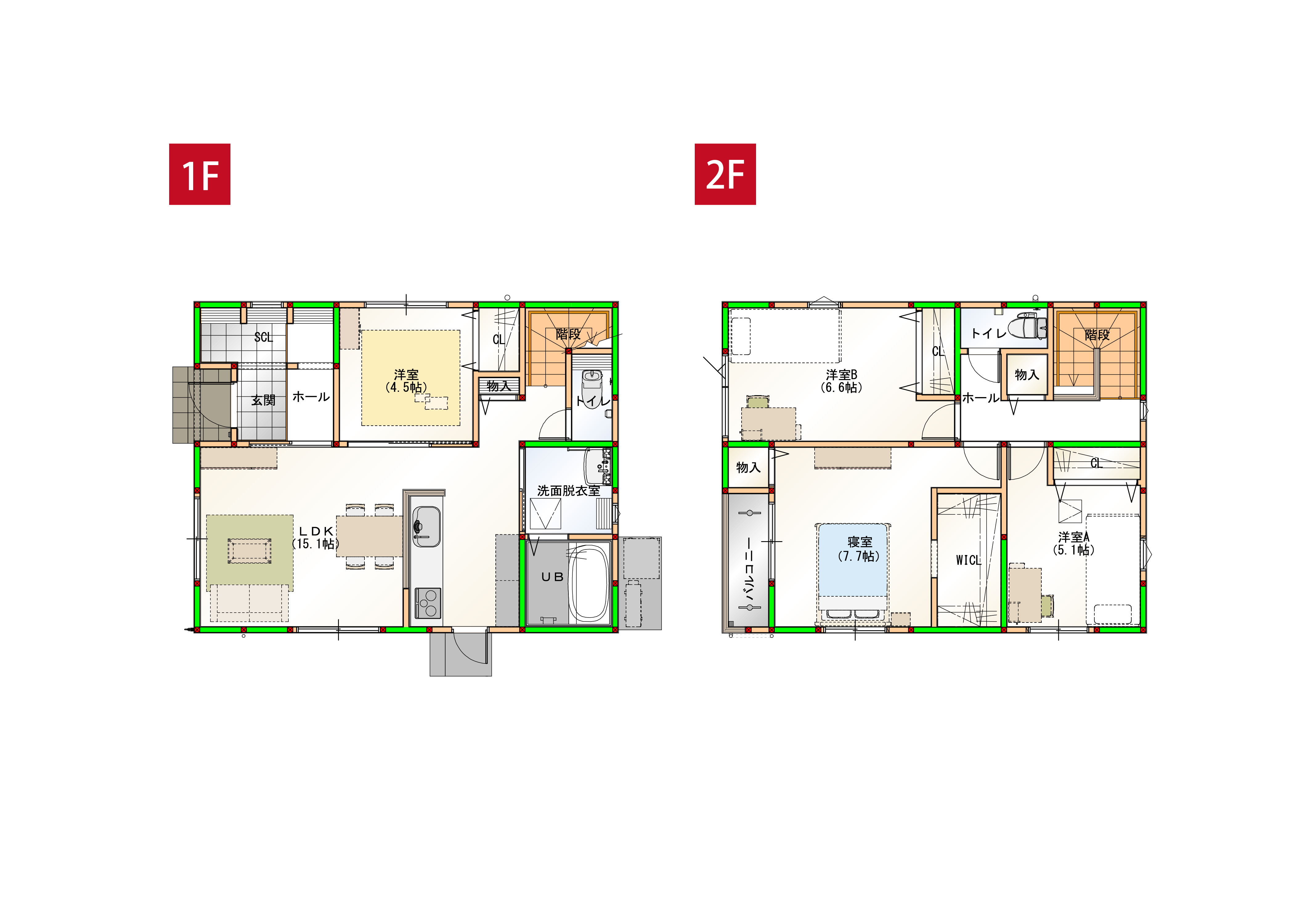 家事ラク導線で水回りを一まとめ♪丁度いいコンパクトハウスで日々の生活を楽に快適にサポートします♪ ※画像はイメージです。
