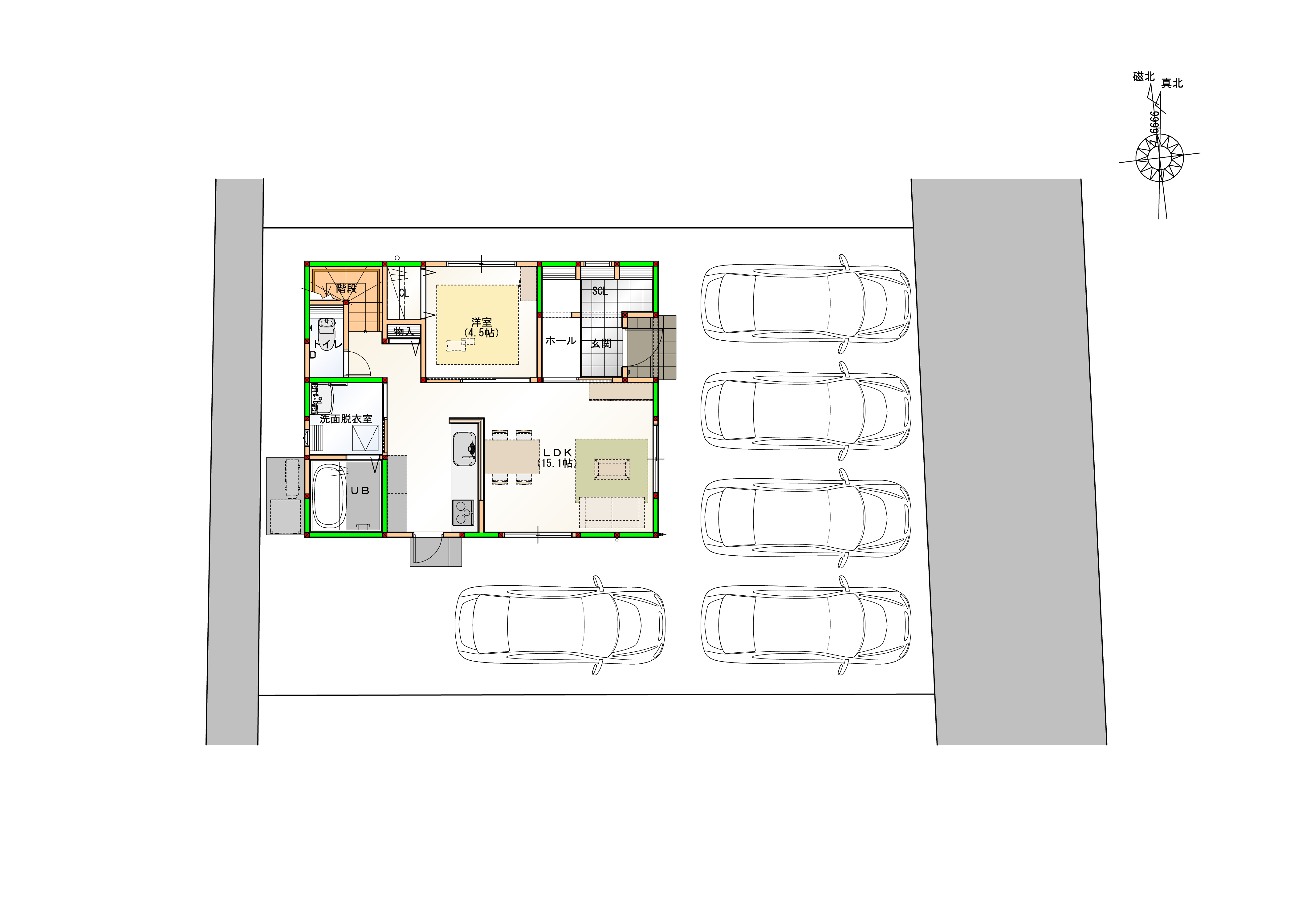 駐車5台可能！　画像はイメージです。