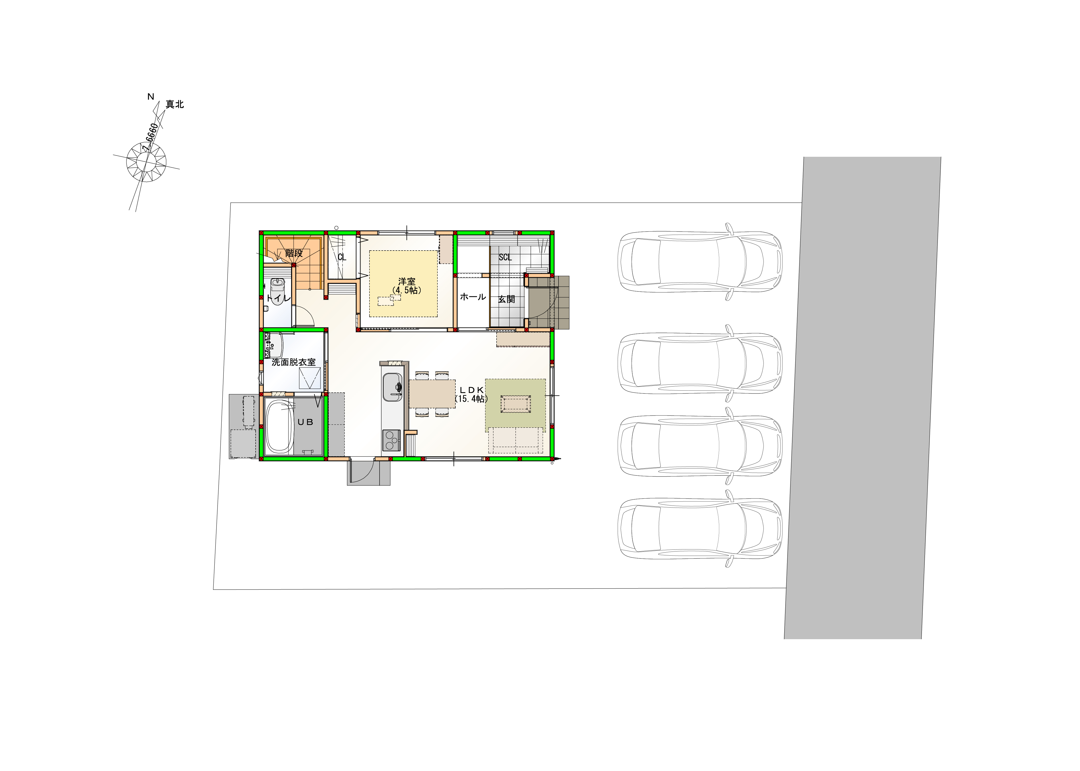 駐車4台可能！　画像はイメージです。
