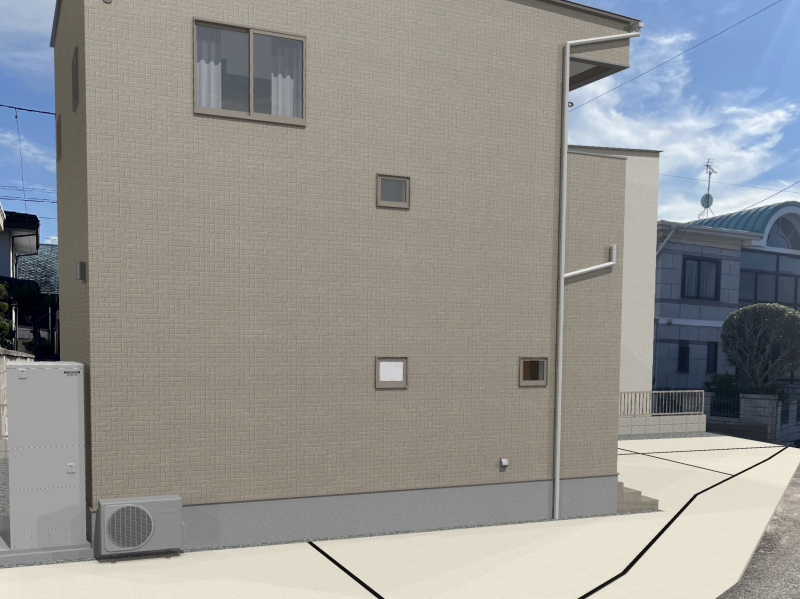 【頭金・ボーナス払い0円】　松山市久米窪田町建売① 【建築中物件限定！リビングエアコン特典付き】新築　3LDK ☆窪田小学校　徒歩15分☆