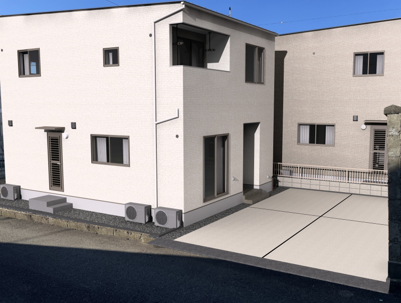 【頭金・ボーナス払い0円】　松山市久米窪田町建売② 【建築中物件限定！リビングエアコン特典付き】新築　4LDK ☆窪田小学校　徒歩15分☆