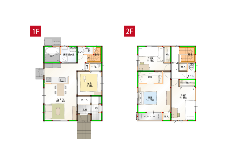 家事ラク導線を考えた住みやすい4LDKです。※画像はイメージです。