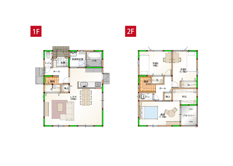 家事ラク導線で水回りを一まとめ♪丁度いいコンパクトハウスで日々の生活を楽に快適にサポートします♪ ※画像はイメージです。