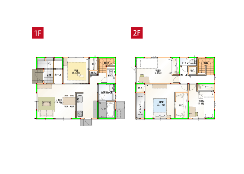 家事ラク導線で水回りを一まとめ♪丁度いいコンパクトハウスで日々の生活を楽に快適にサポートします♪ ※画像はイメージです。