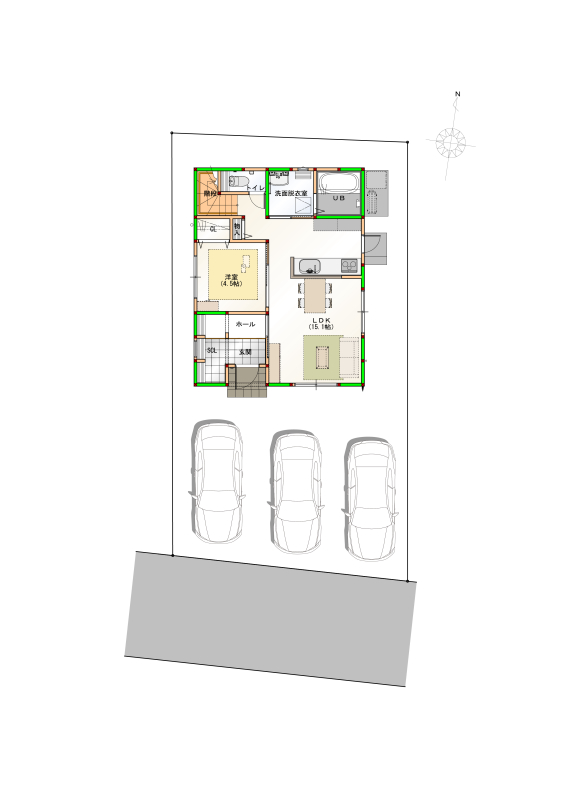 決算還元キャンペーン！高松市国分寺町建売⑤【来場＆見学でプレゼント実施中】【子育てエコホーム支援事業最大80万円対象物件】　新築　4LDK☆国分寺北部小学校まで　徒歩11分☆