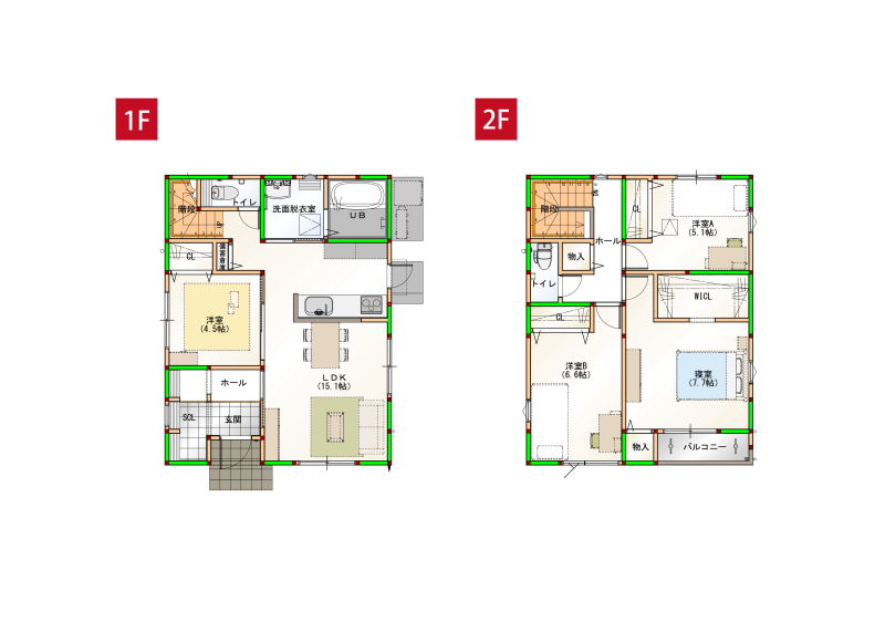 家事効率にこだわった4LDKのコンパクトハウスです♪